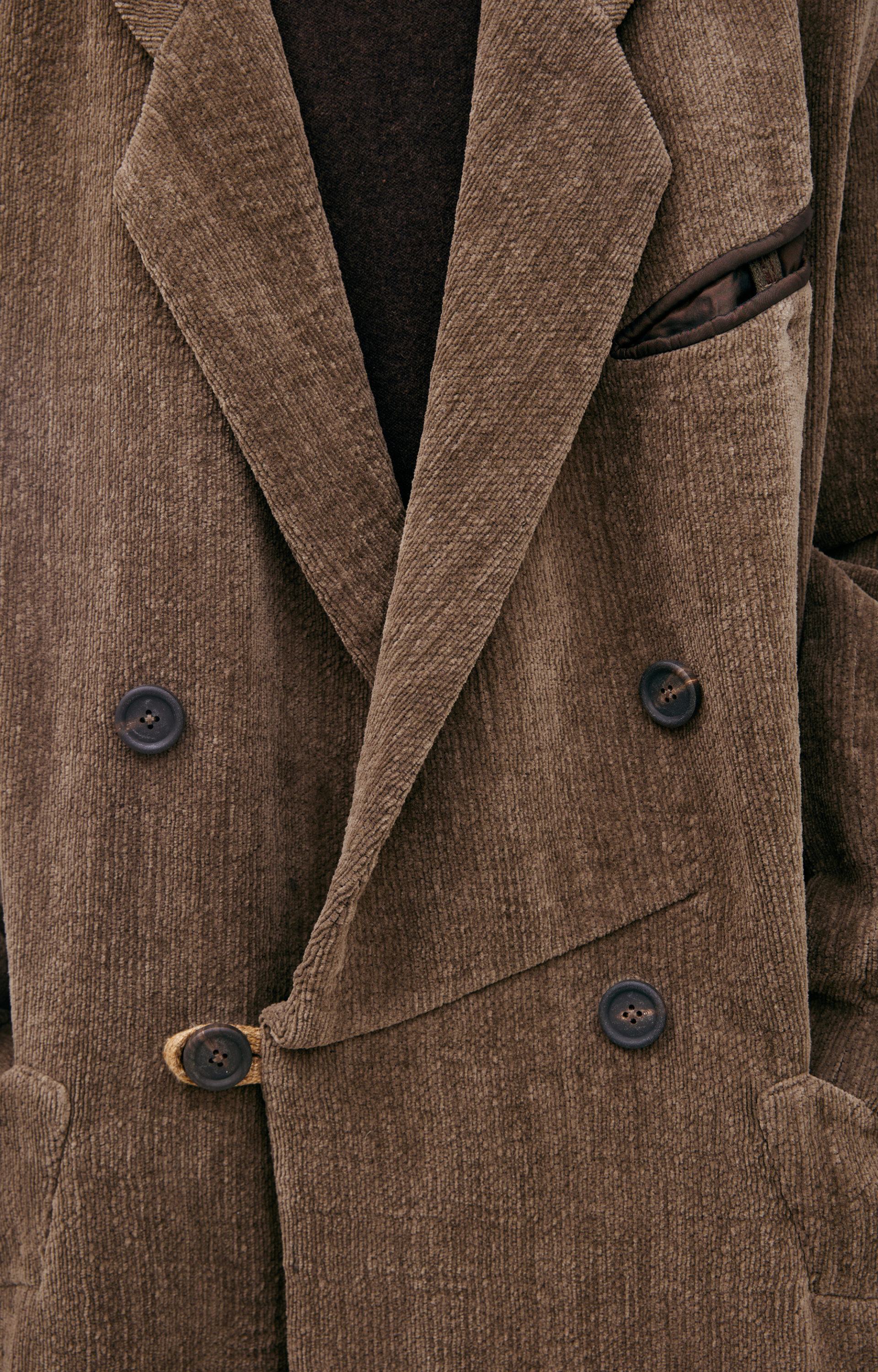 Ziggy Chen Doublet Breasted Cotton & Linen Coat