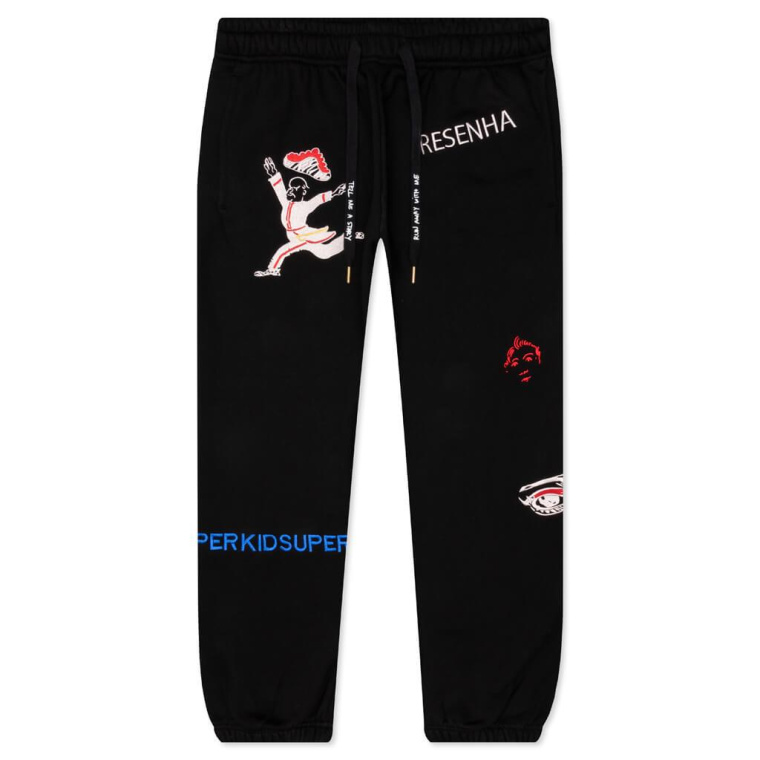 KidSuper Black embroidered sweatpants