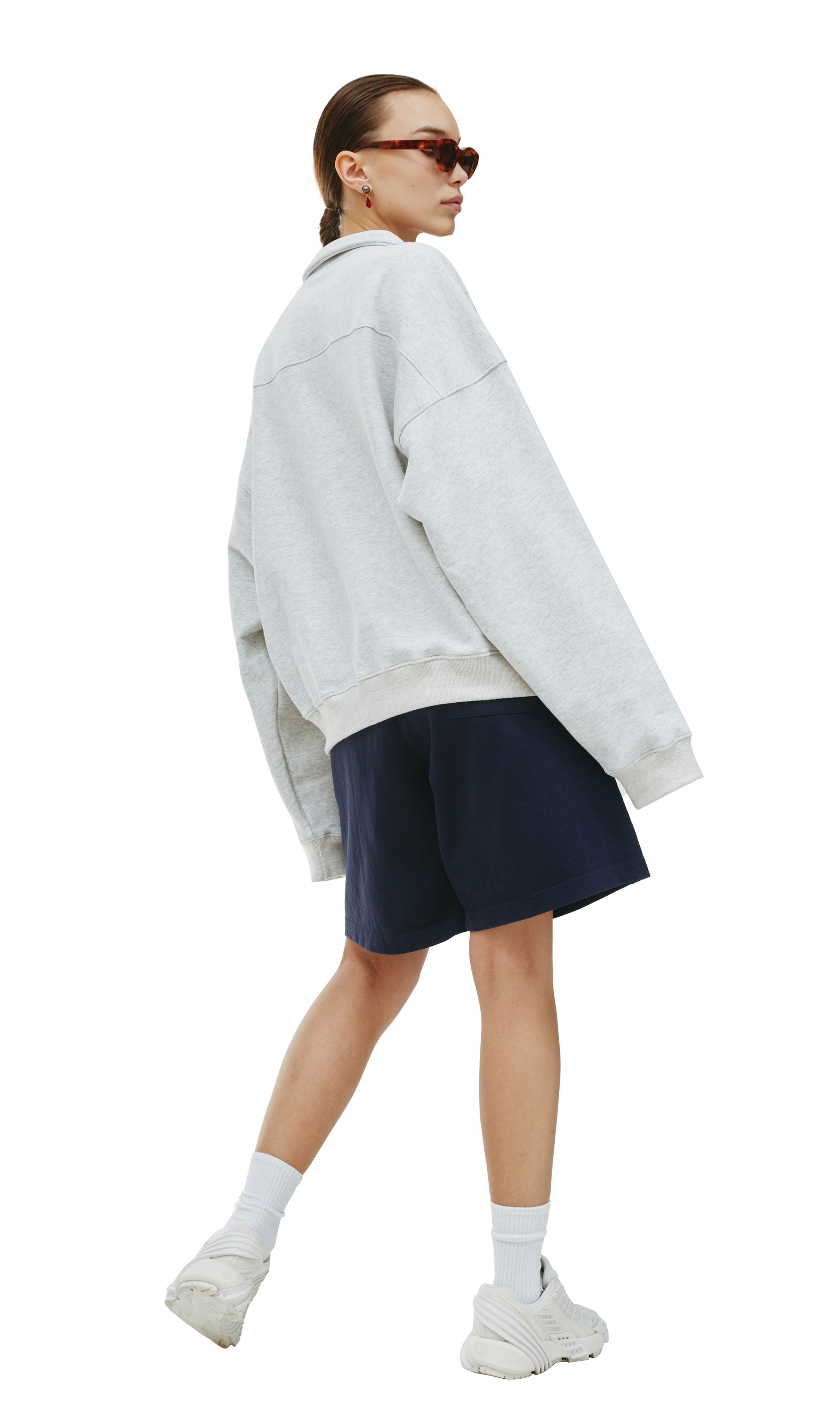 SPORTY & RICH Connecticut Crest Zipped Sweatshirt