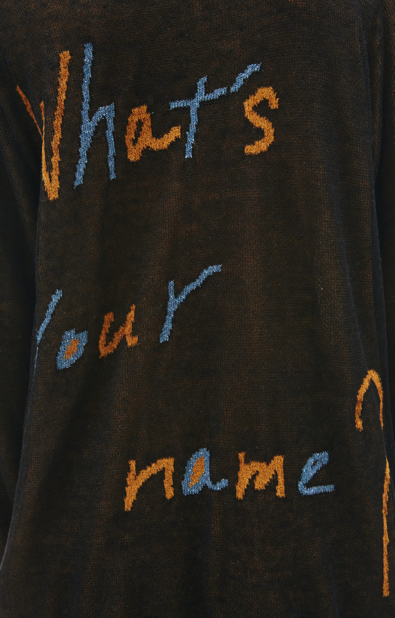 Yohji Yamamoto \'What\'s your name\' knit sweater