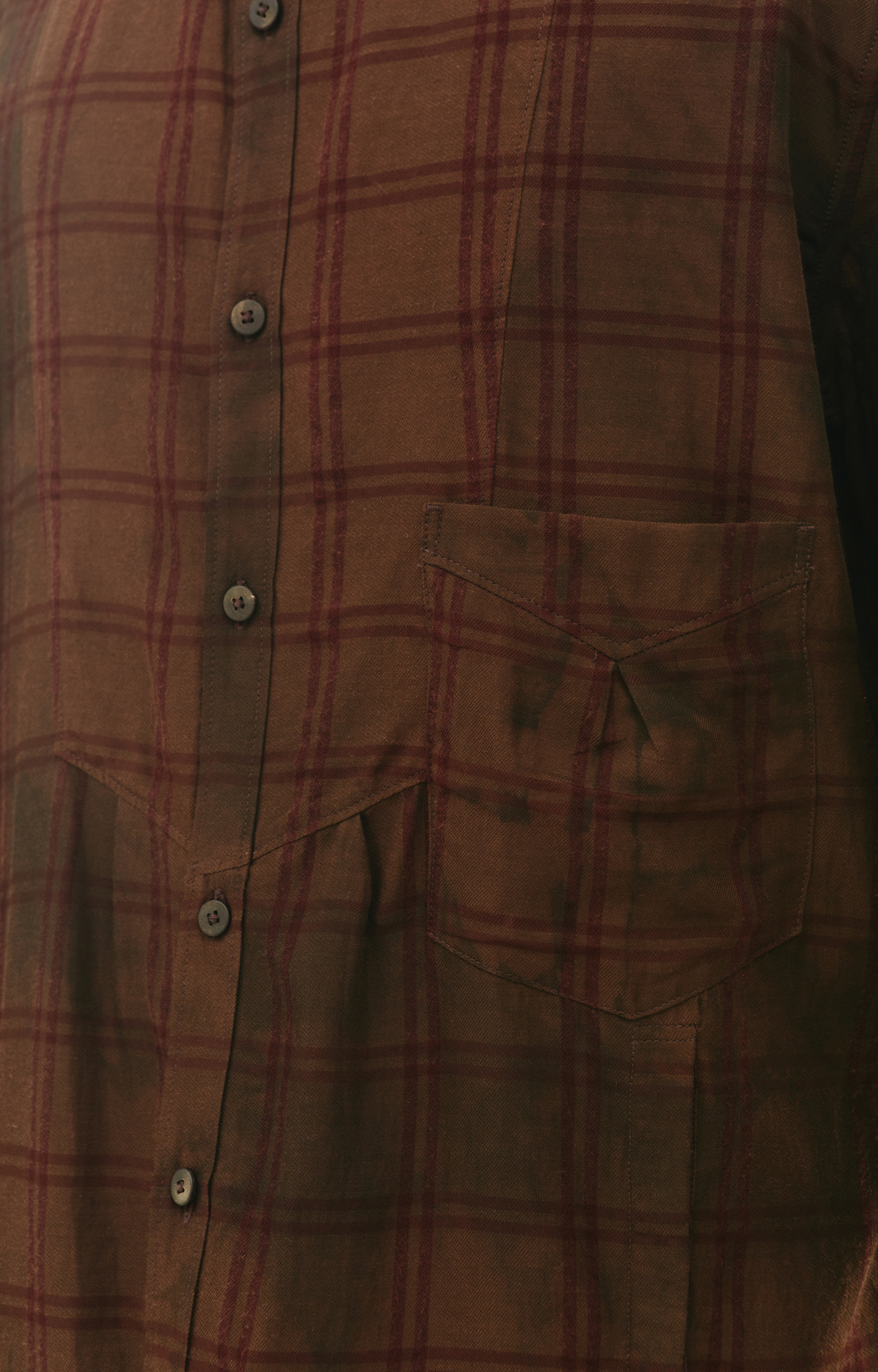 Ziggy Chen Checked shirt with vintage effect