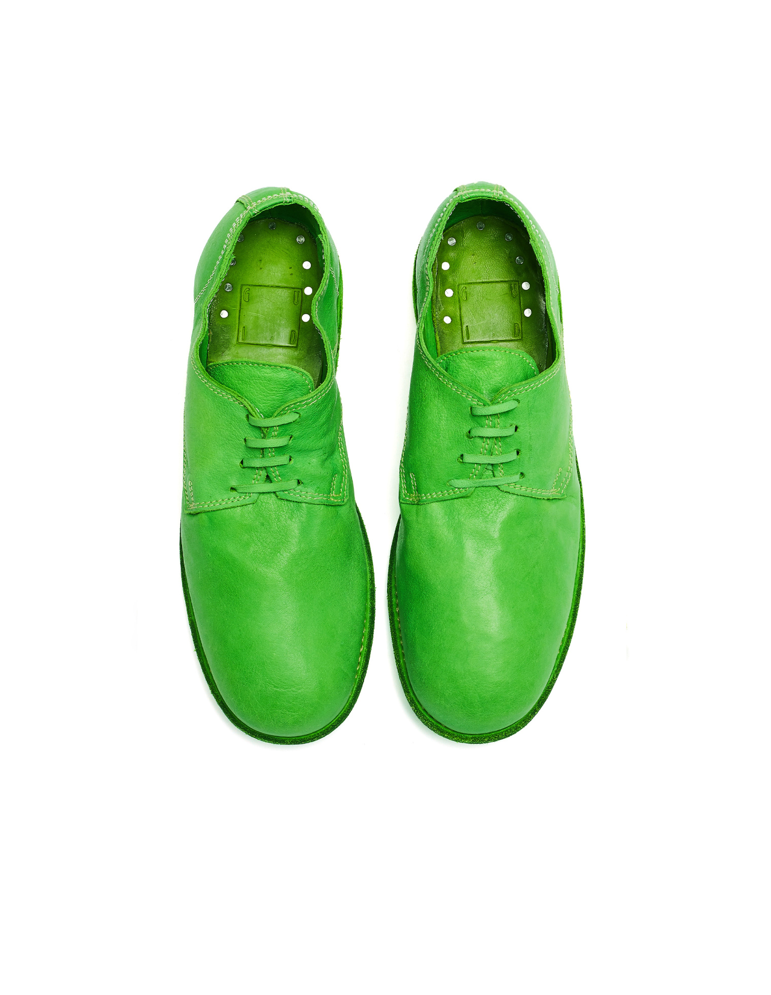 Guidi Зеленые кожаные дерби