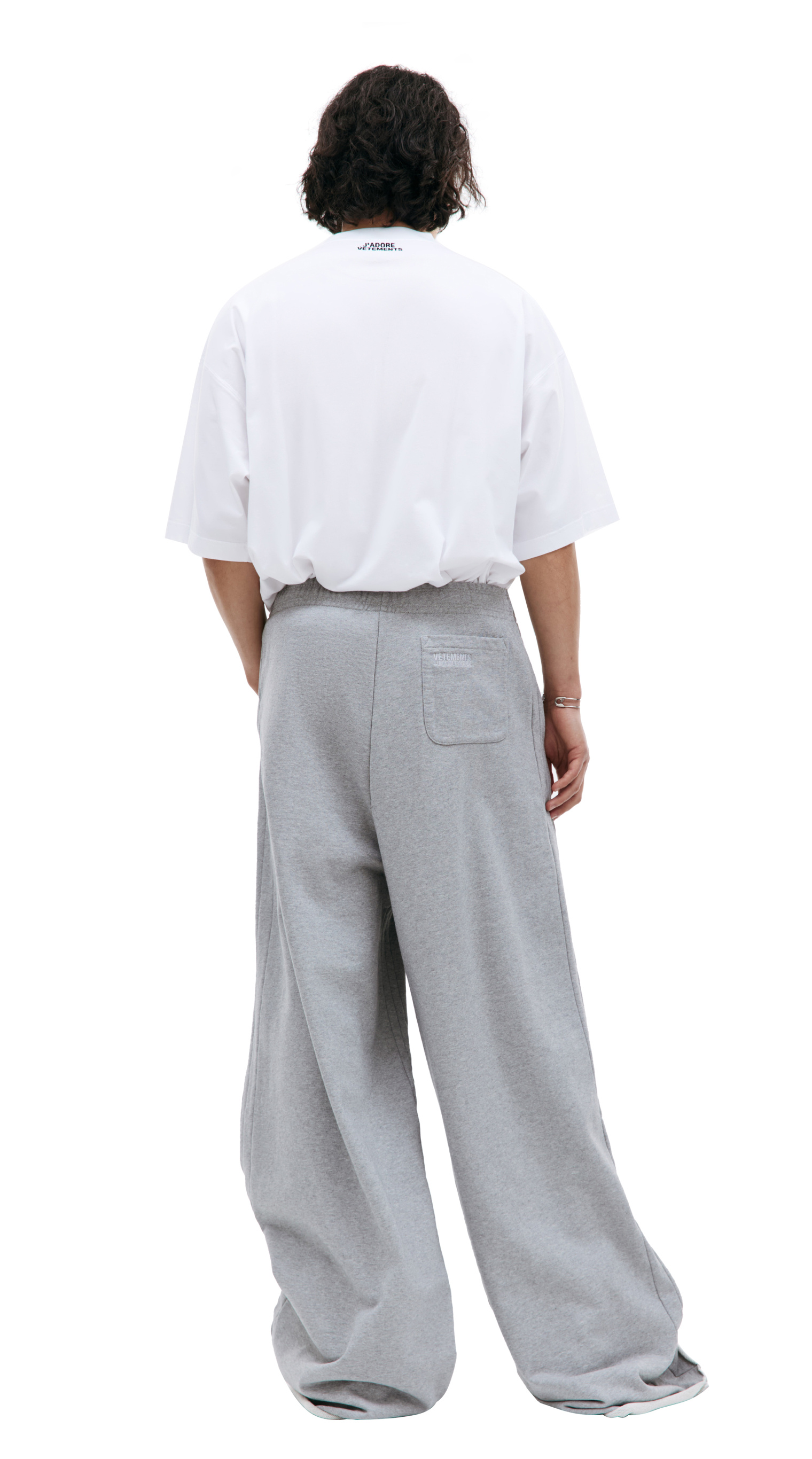 VETEMENTS Grey embroidered sweatpants