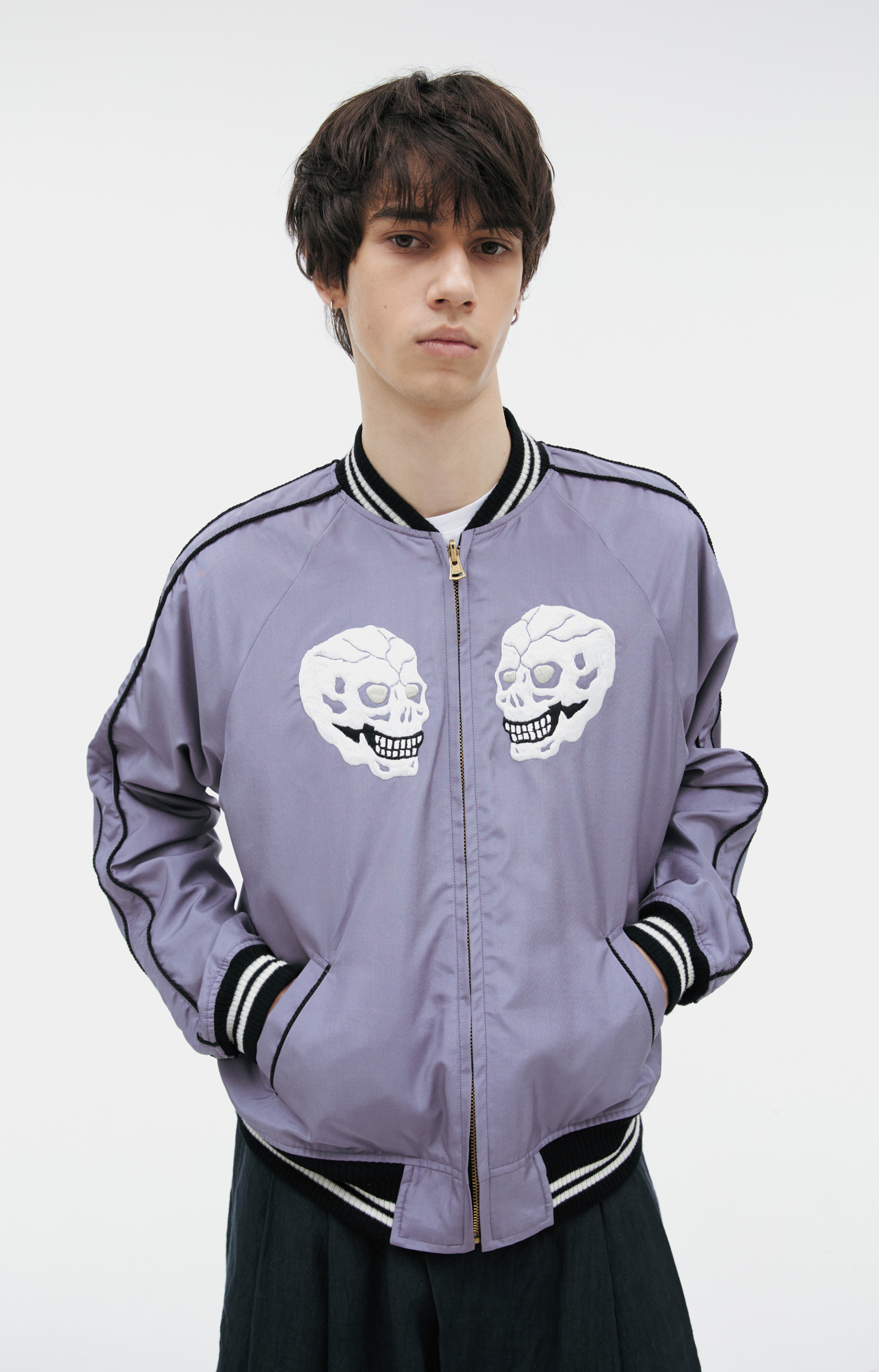 Mastercraft Union Bomber jacket with embroidered skulls