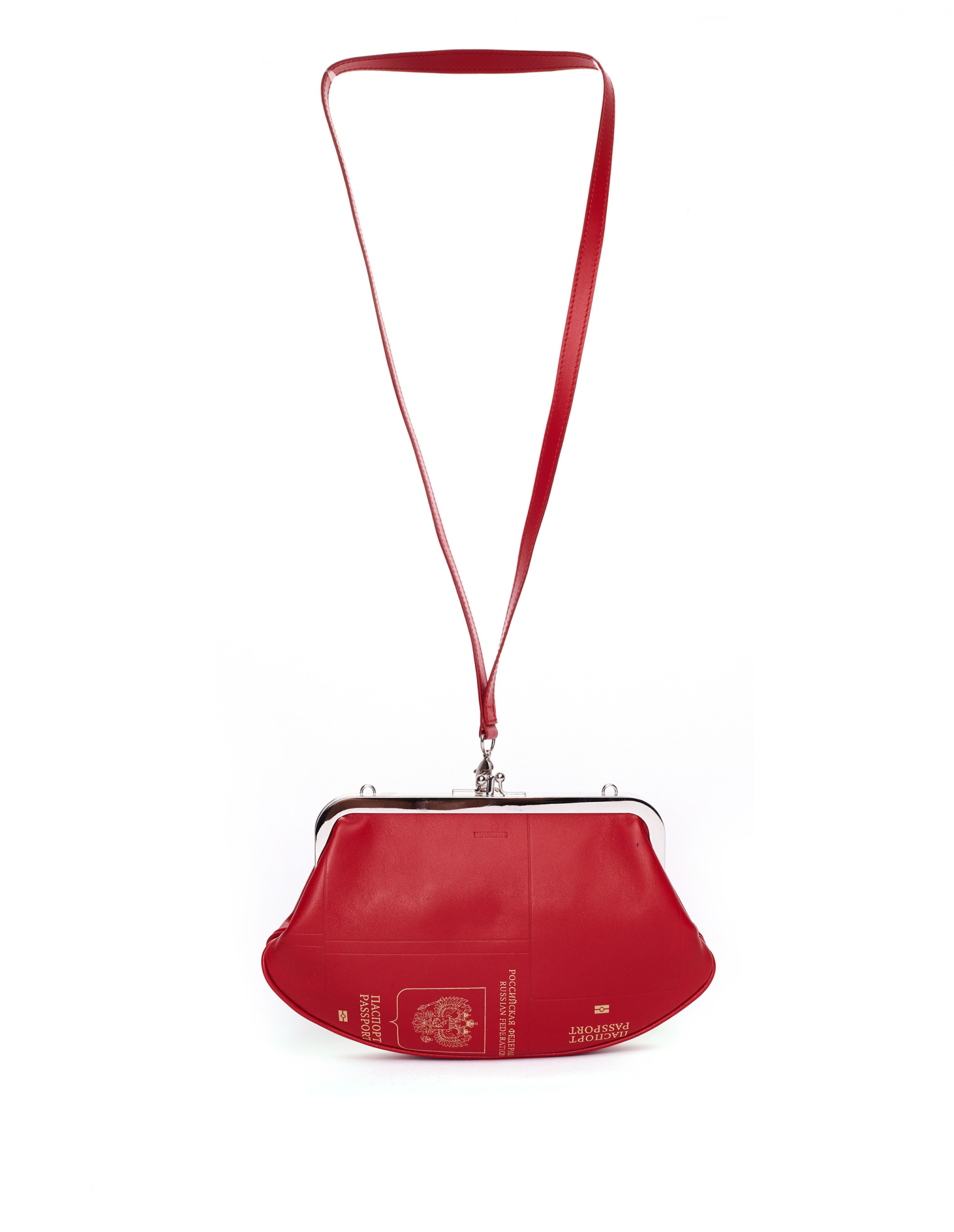 VETEMENTS Russian Passport Printed Leather Bag