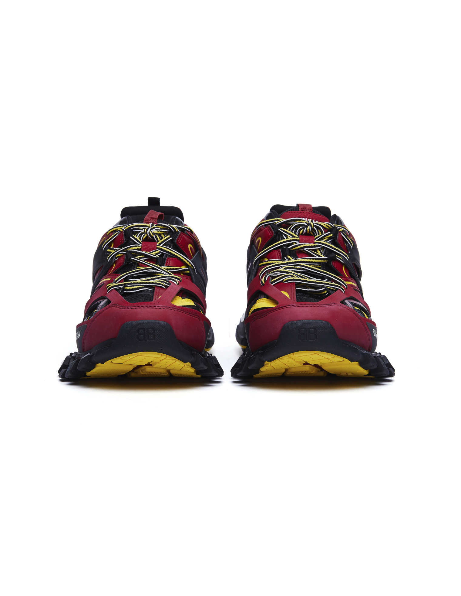 Balenciaga Burgundy & Yellow Track Sneakers