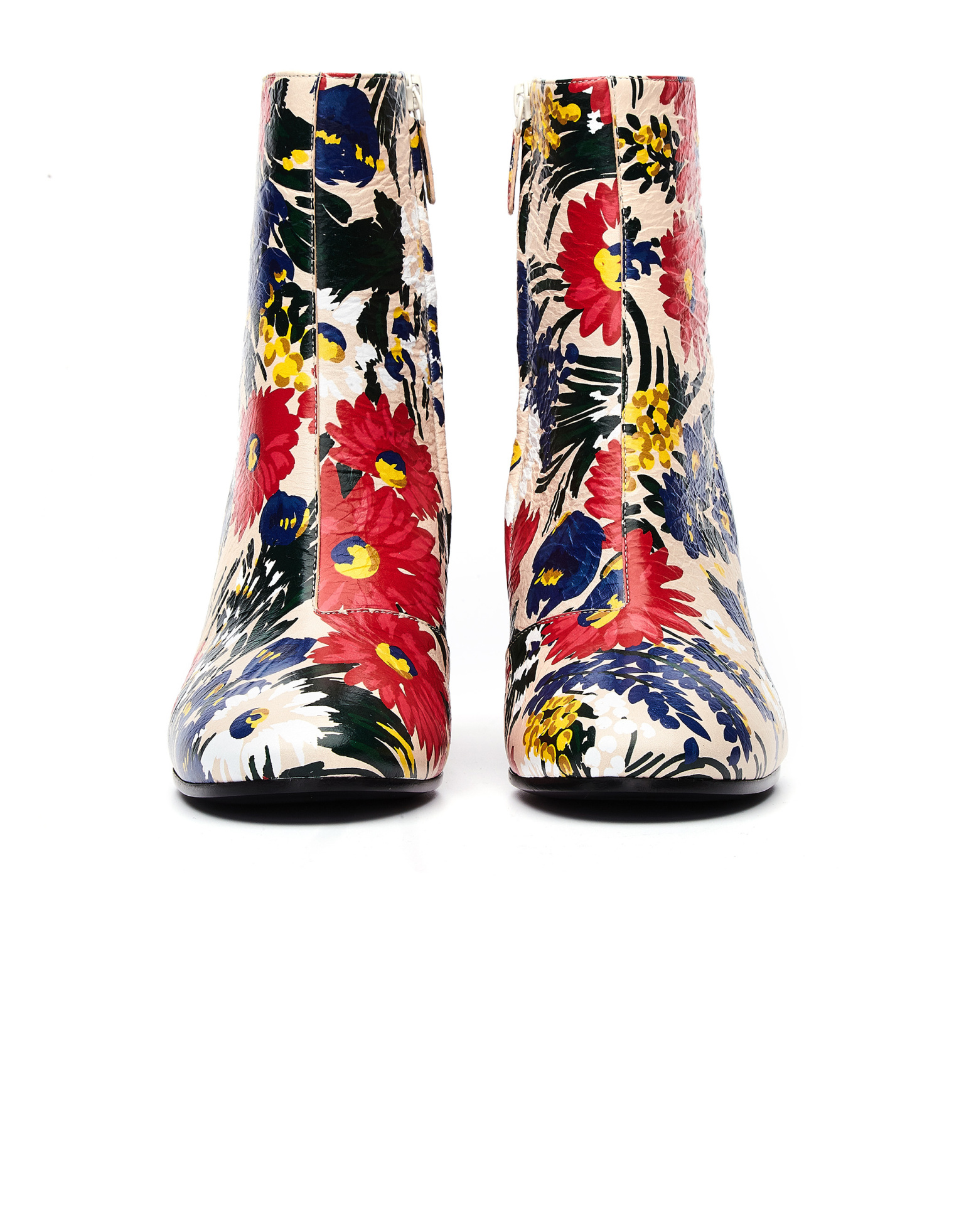 Balenciaga Flower Printed Leather Ville Boots