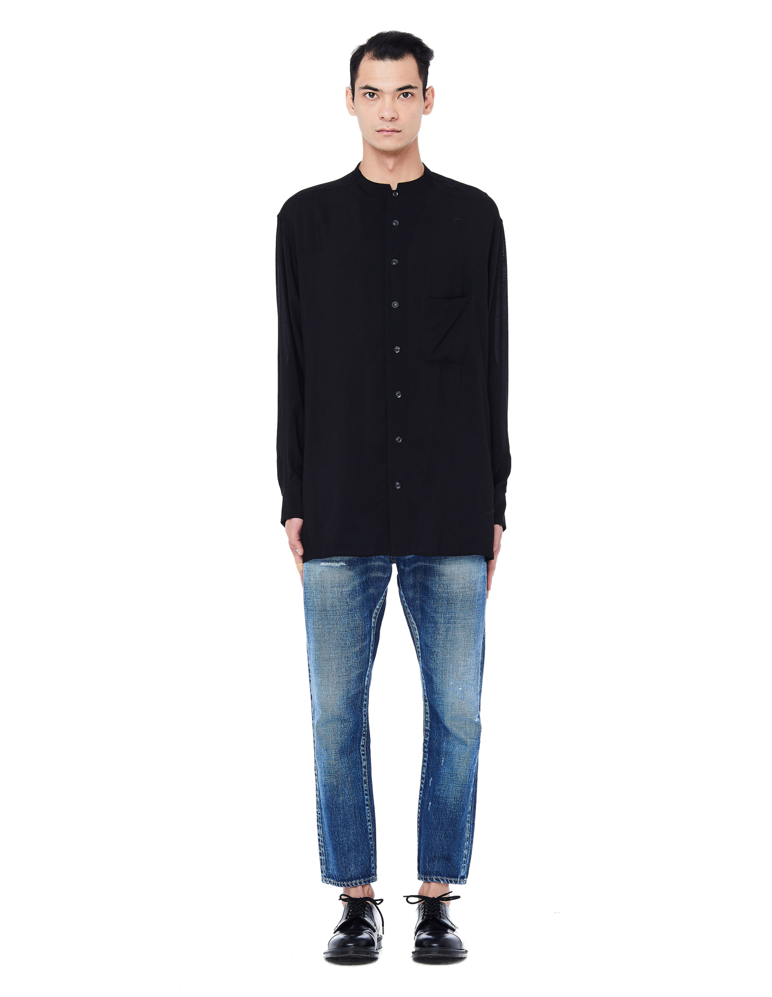 Yohji Yamamoto Black Tencel Shirt