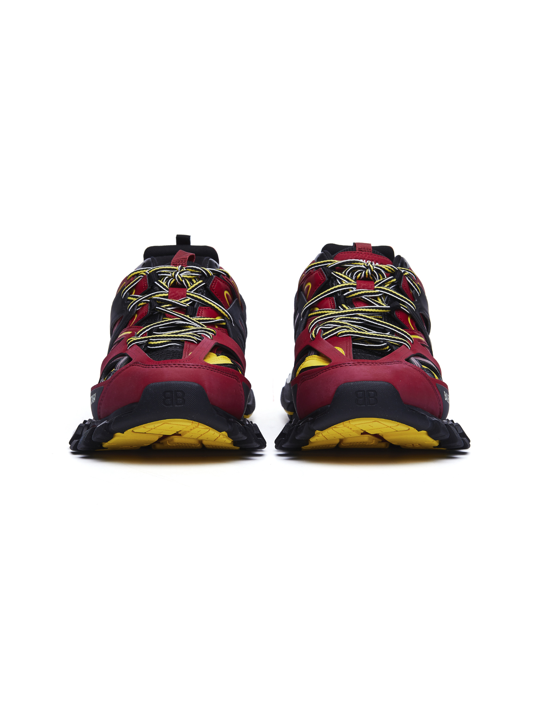 Balenciaga Burgundy & Yellow Track Sneakers