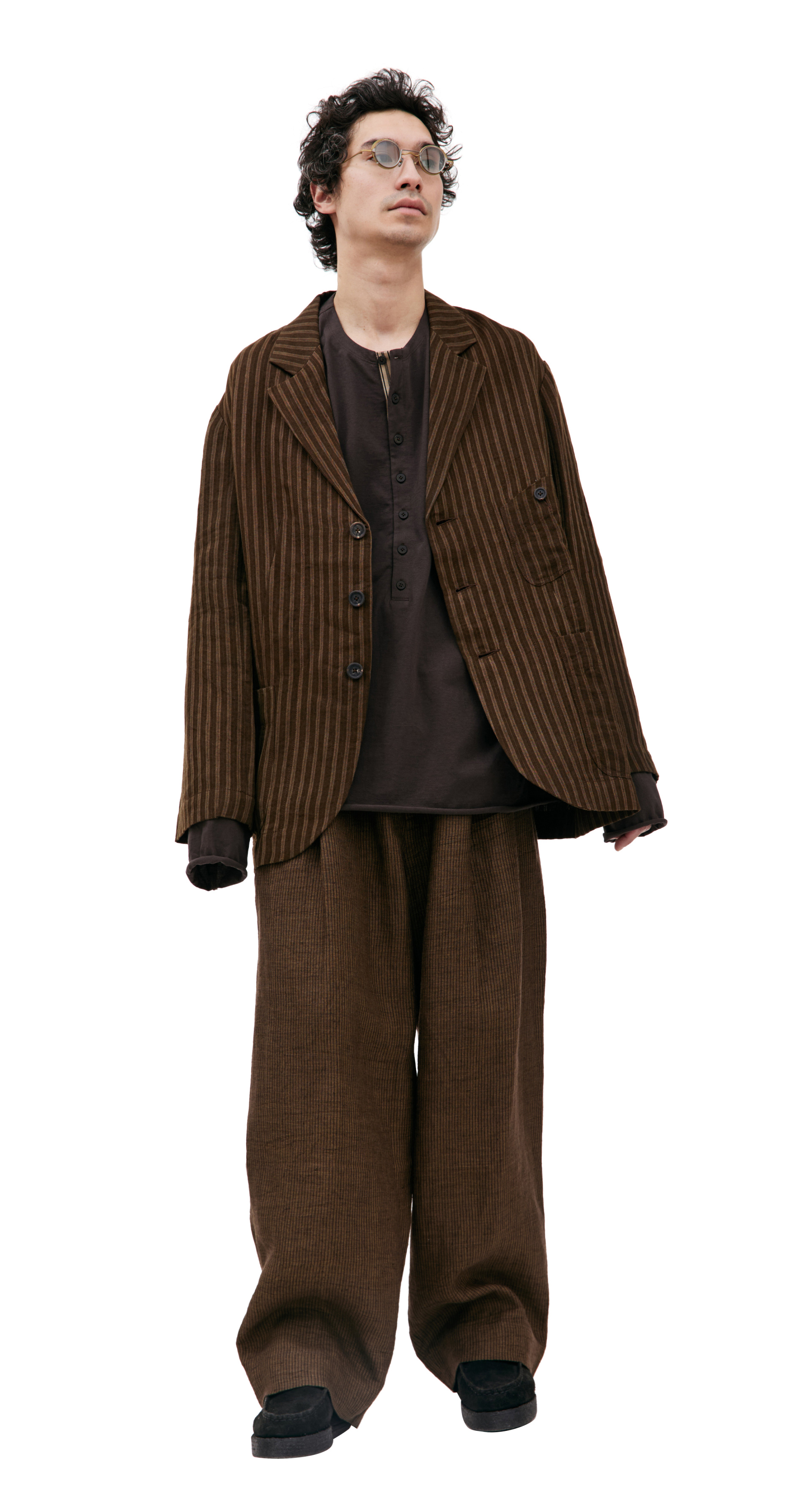 Ziggy Chen Striped linen blazer