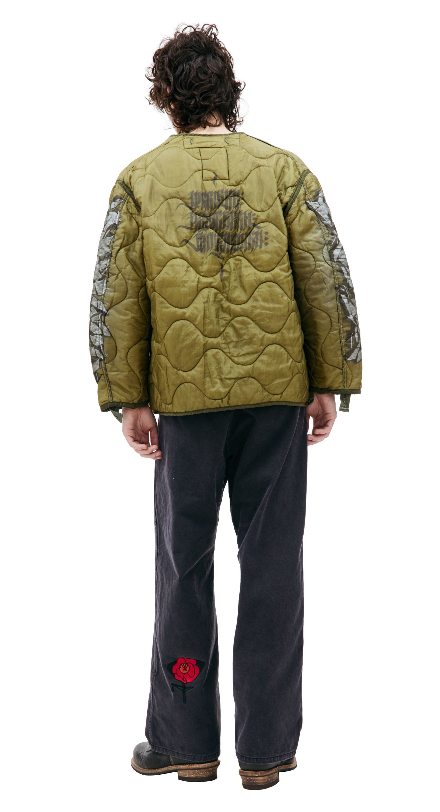 Children of the discordance Quilted jacket with graffiti print