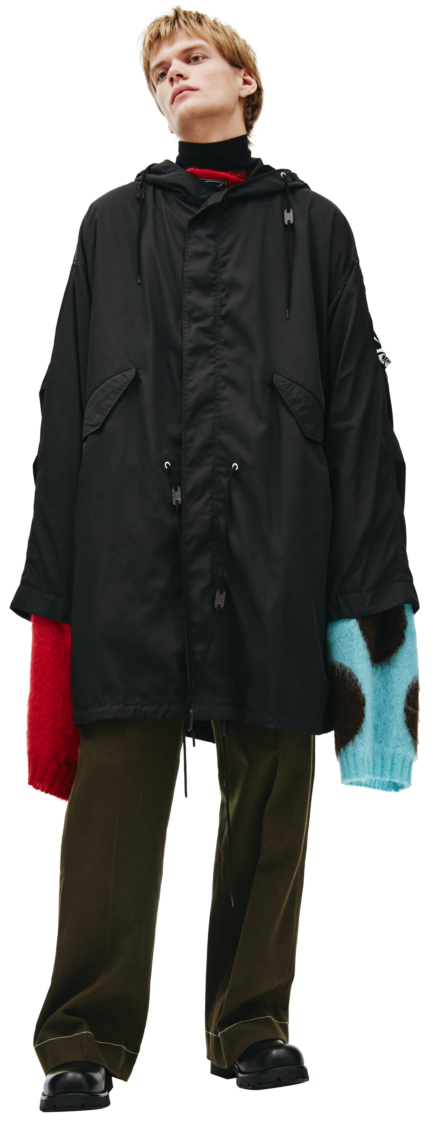 Raf Simons Oversized Printed Parka in black