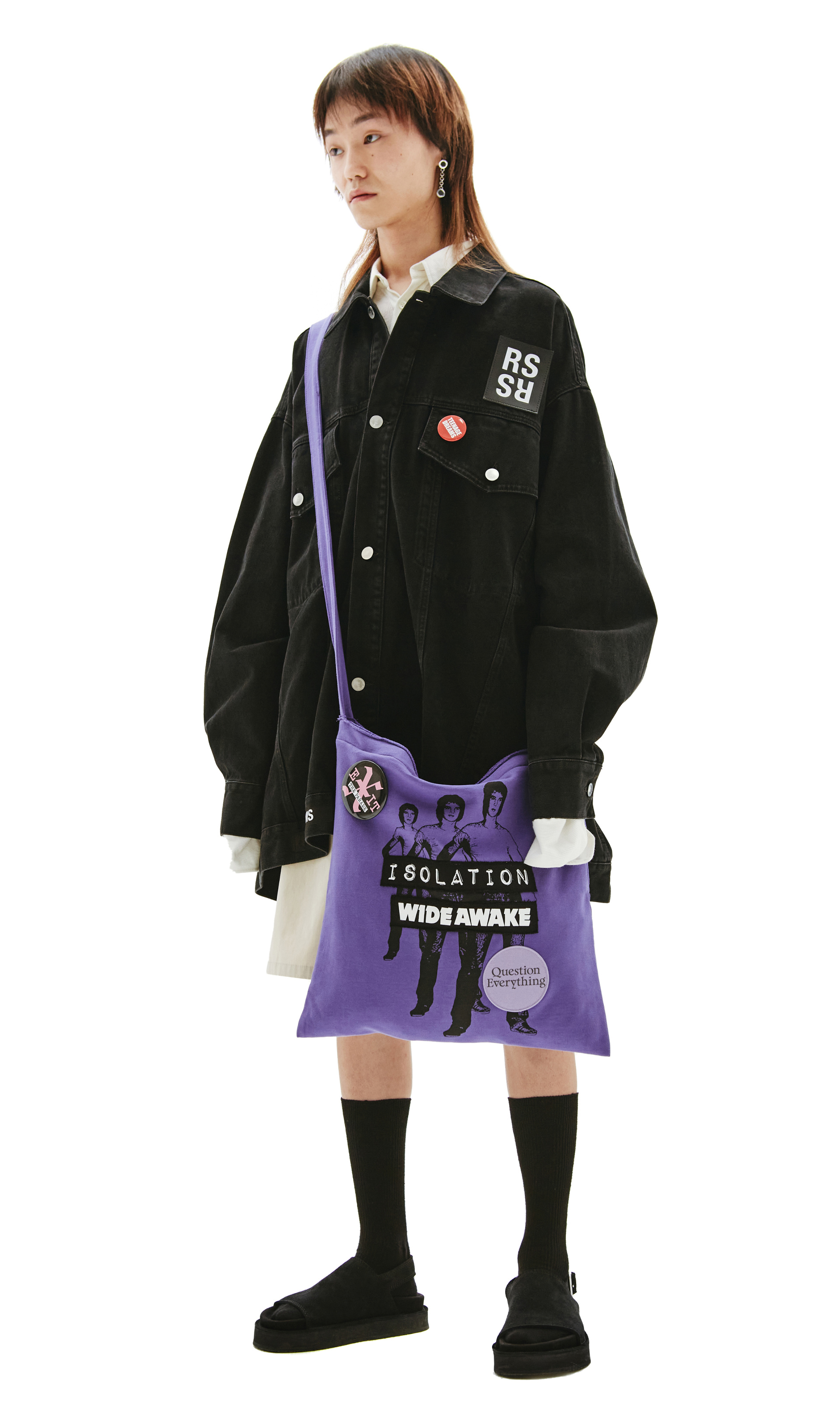 Raf Simons Printed Shopper Bag With Badges