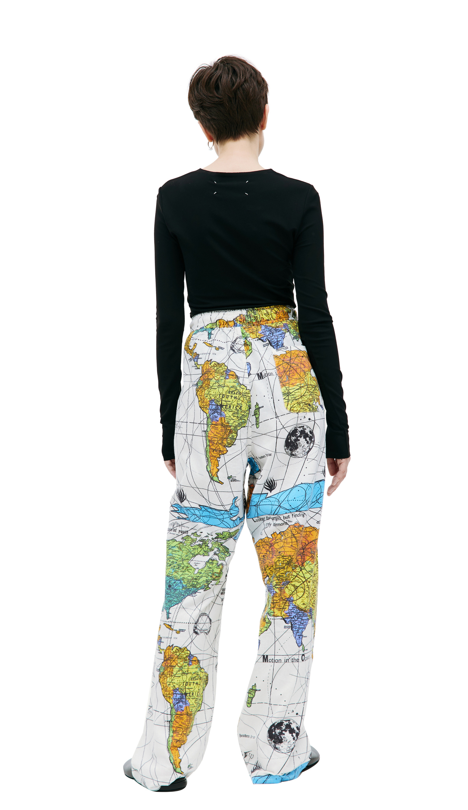 Saint Michael Saint Michael x Dr. Woo world map trousers