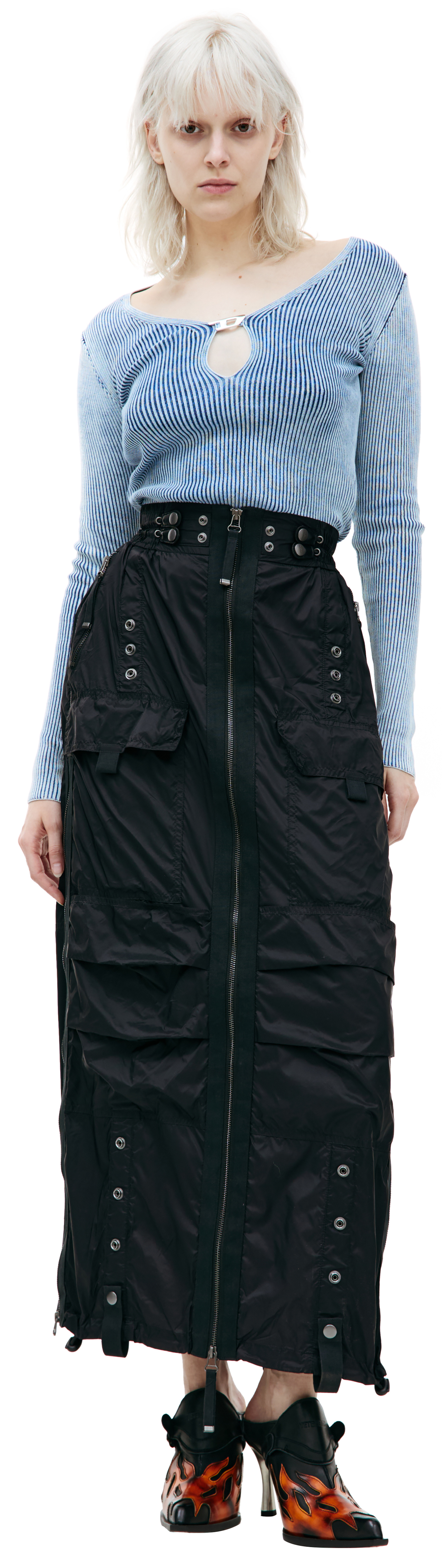 Diesel O-KREP nylon cargo skirt