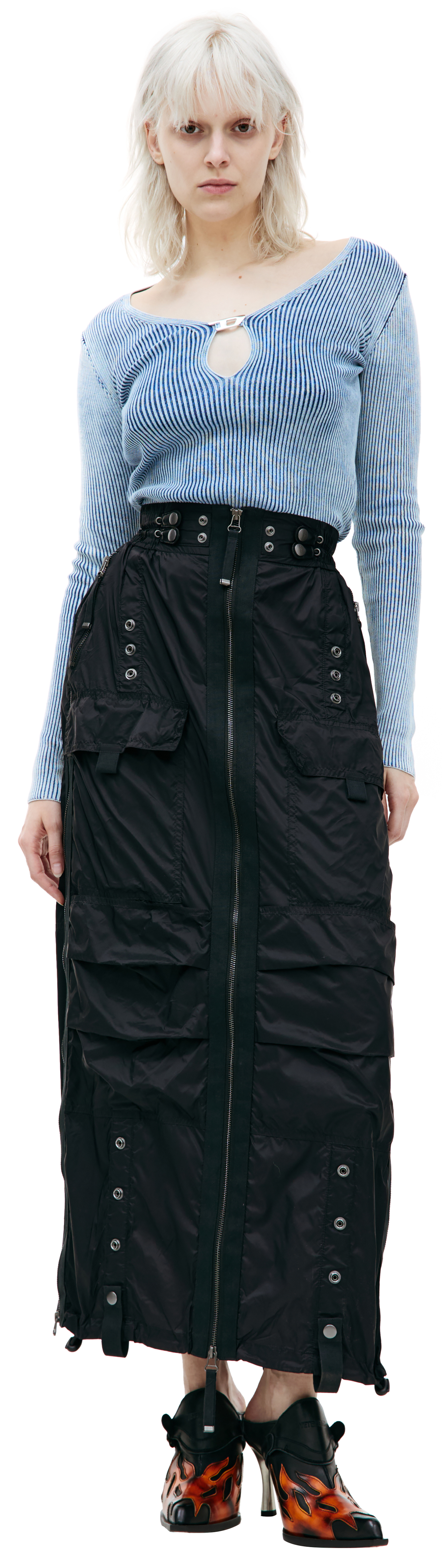 Diesel O-KREP nylon cargo skirt