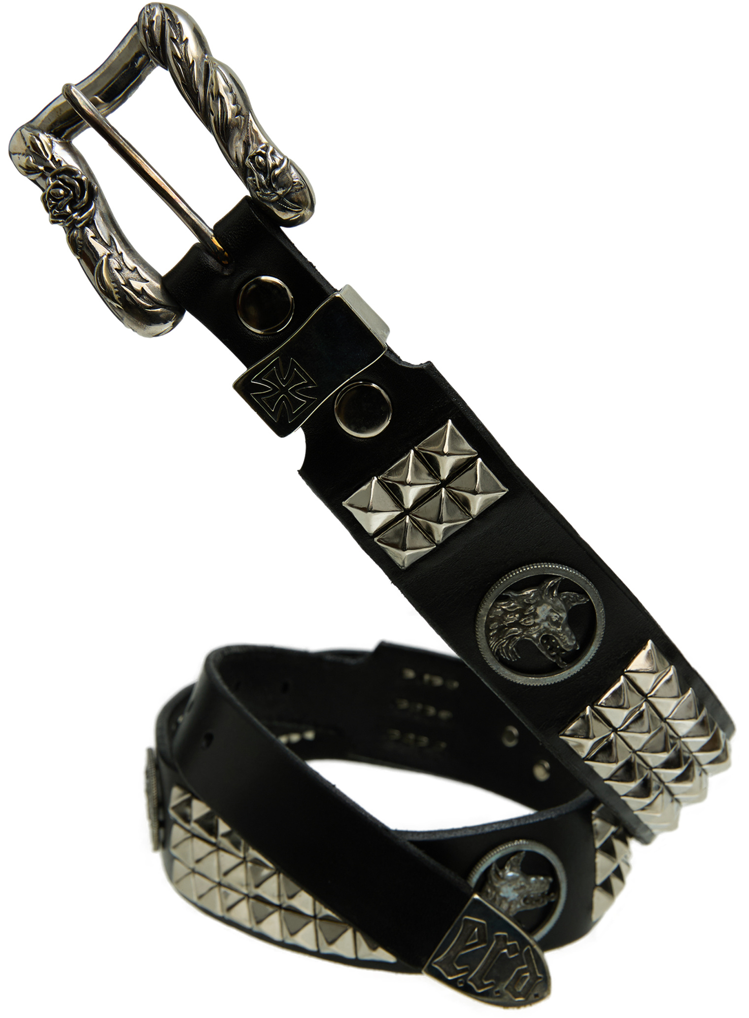 Buy Enfants Riches Déprimés men black belt with metal inserts for