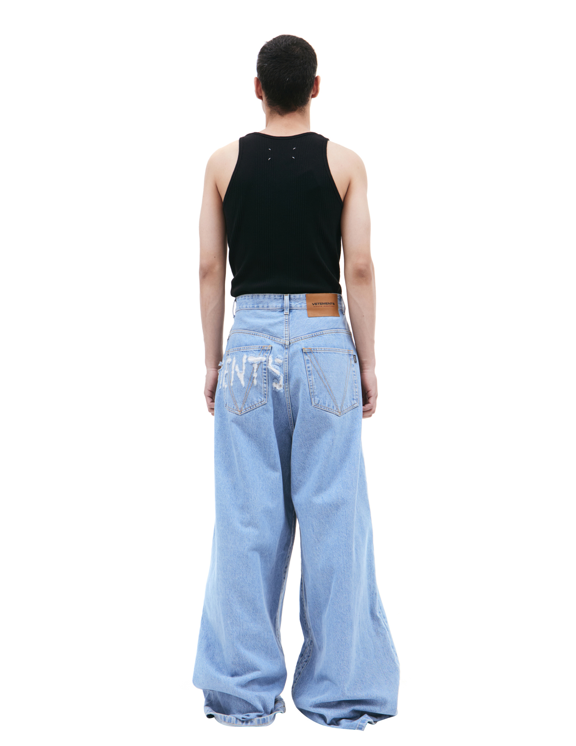 VETEMENTS Logo destroyed baggy jeans
