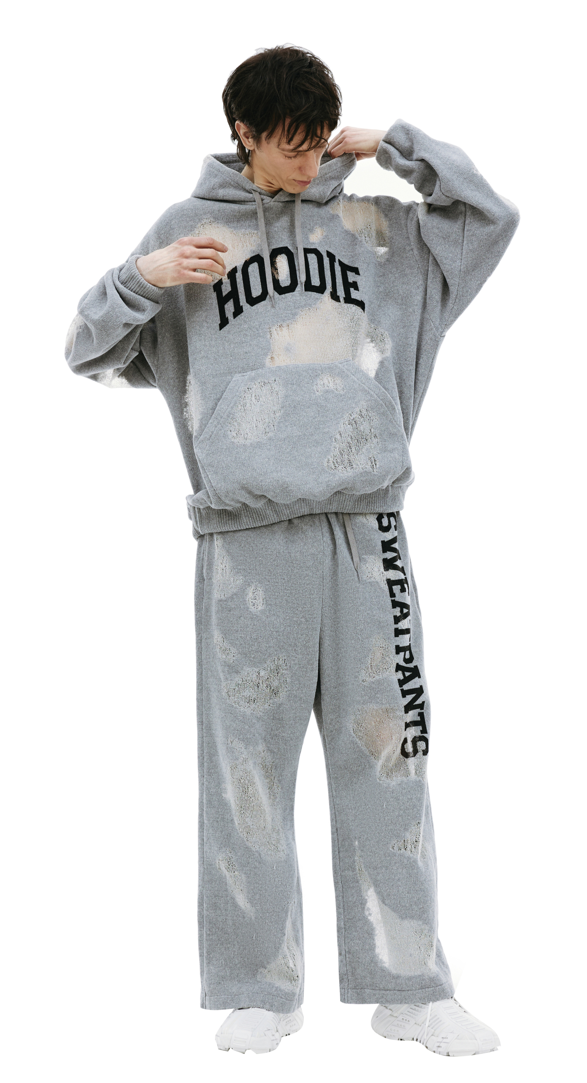 Doublet Ripped off knit hoodie