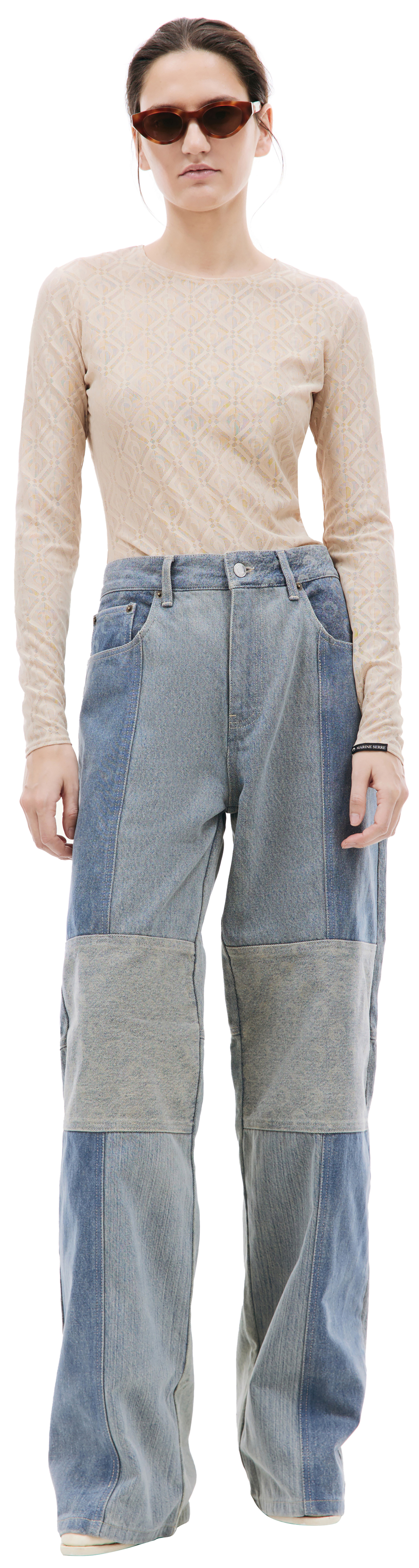 MARINE SERRE Fading wide-leg jeans