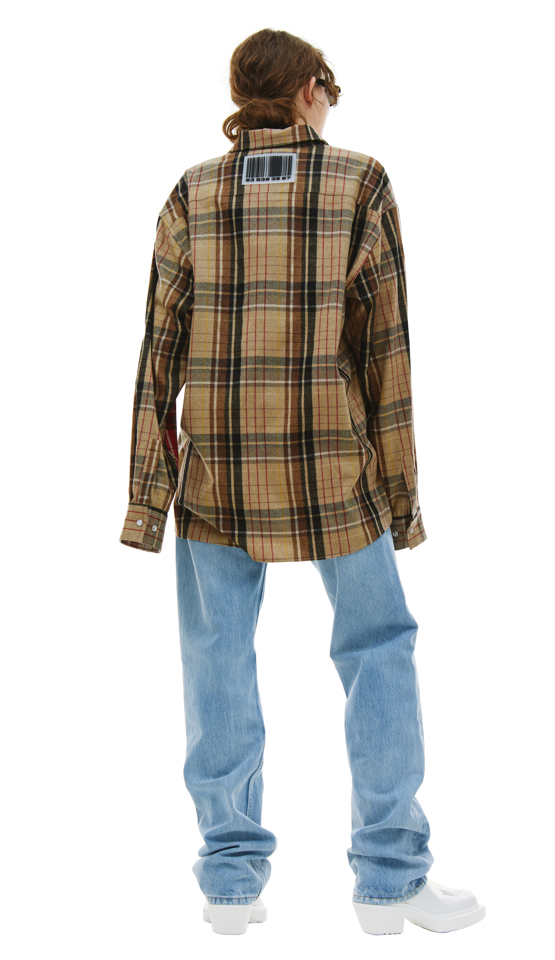 VTMNTS Barcode Plaid Shirt