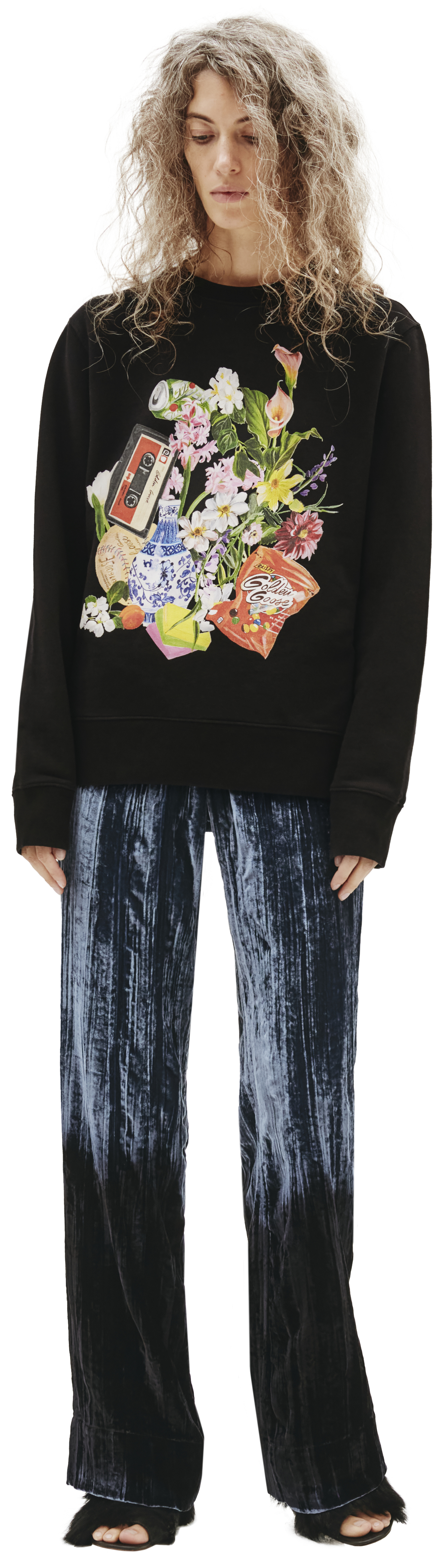 Golden Goose Printed Cotton Black Sweatshirt