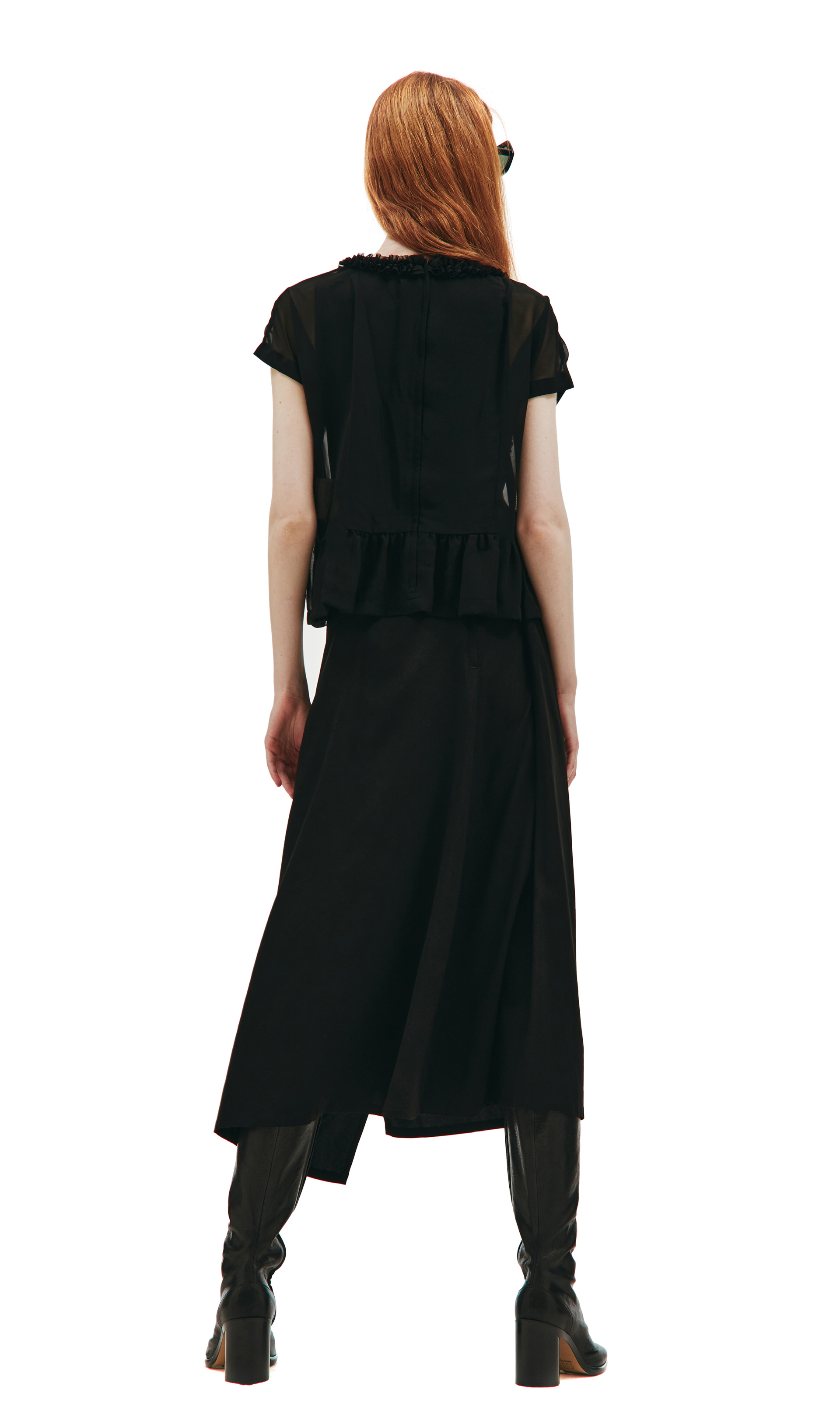 Comme des Garcons CdG Black ruffle blouse