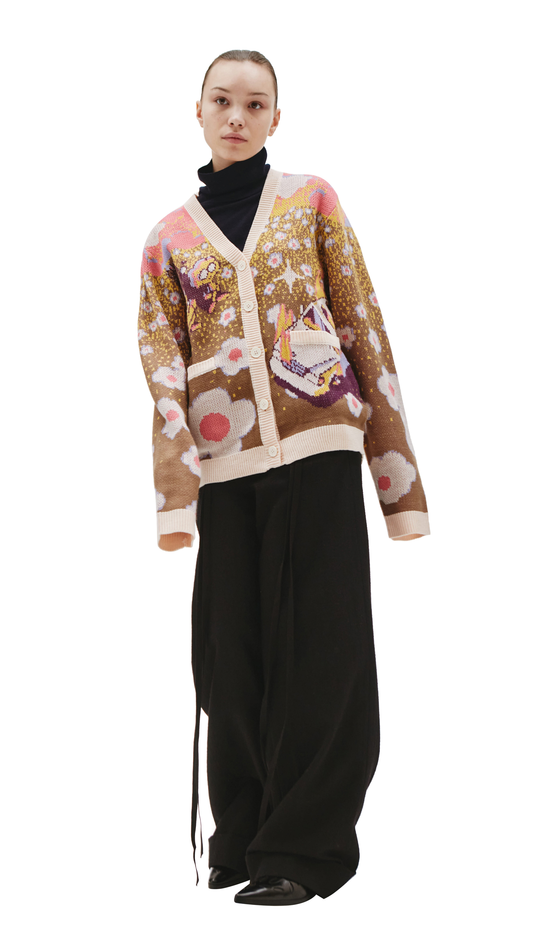 KidSuper Floral-print knitted cardigan