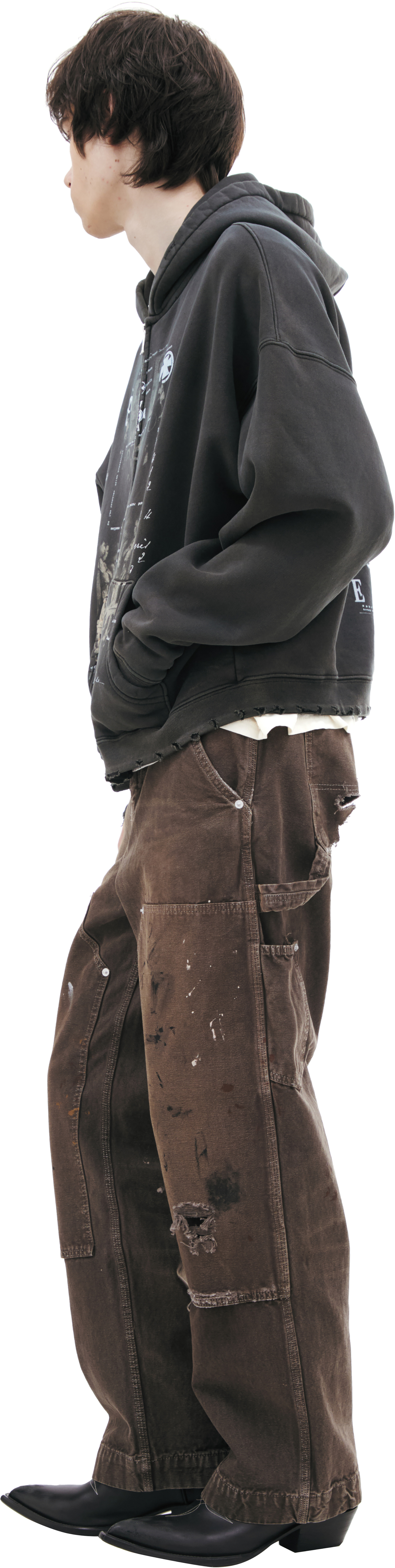 Enfants Riches Déprimés Dark grеy zip-up hoodie