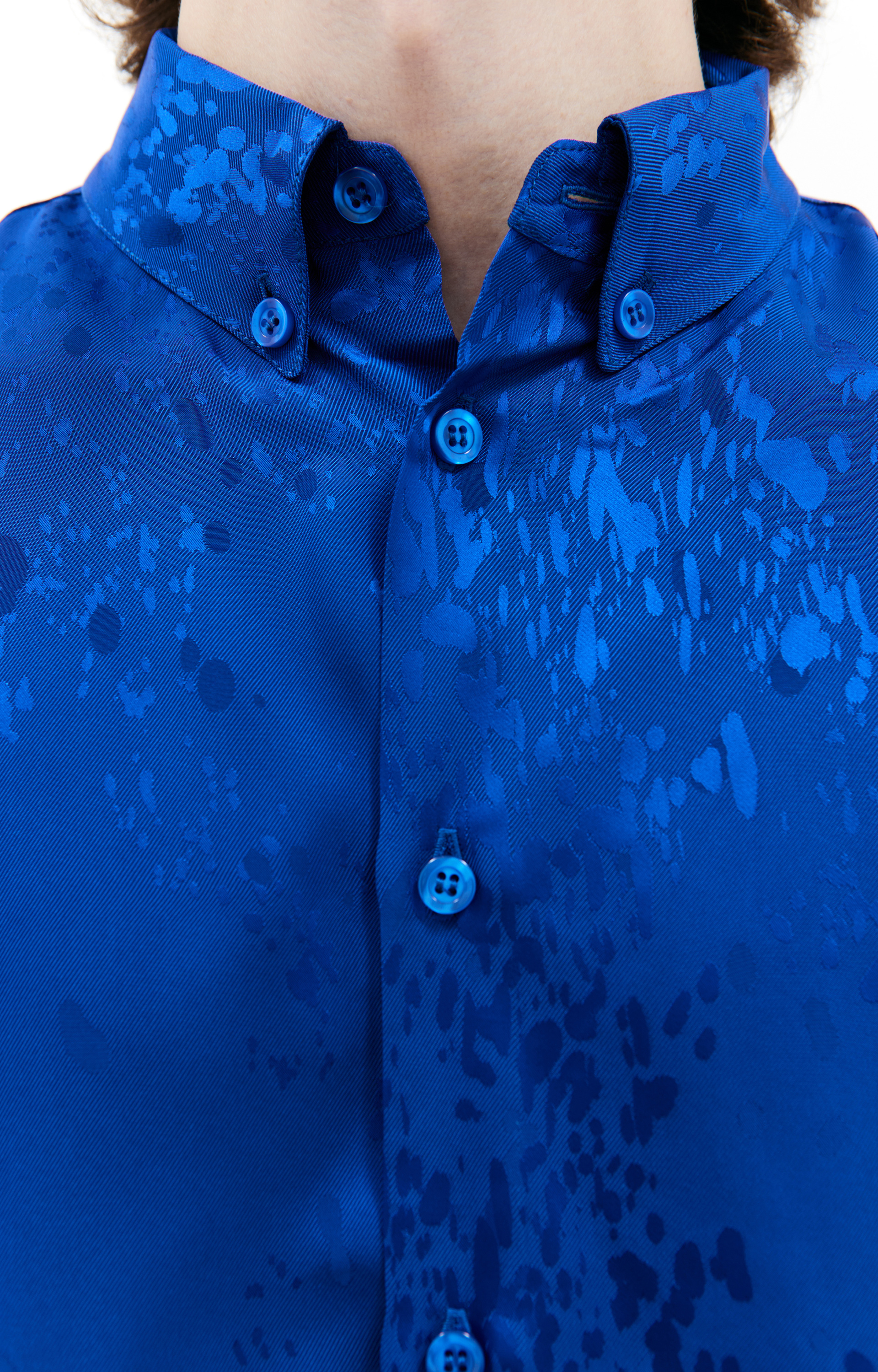 LOUIS GABRIEL NOUCHI Blue short-sleeved shirt