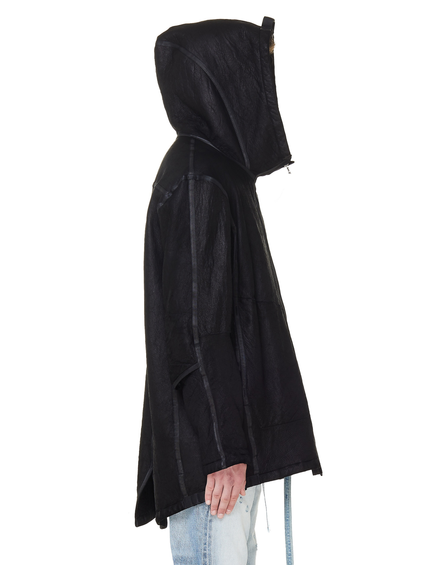 Isaac Sellam Fishtail Ombrageux Leather Parka