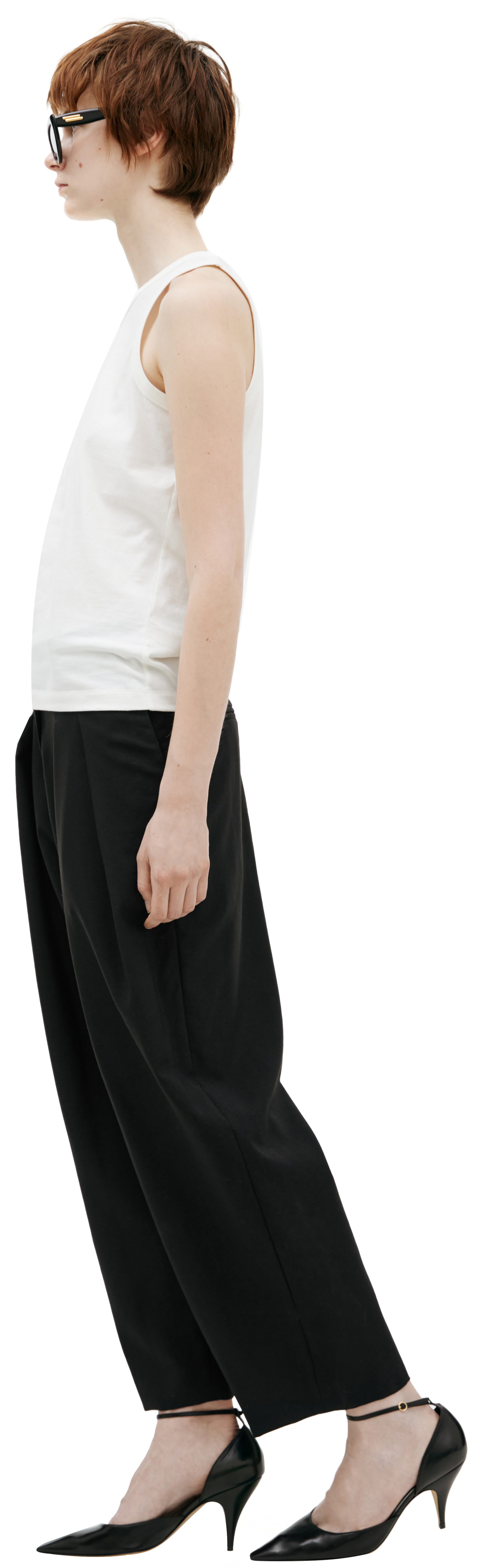 The Row White silk top