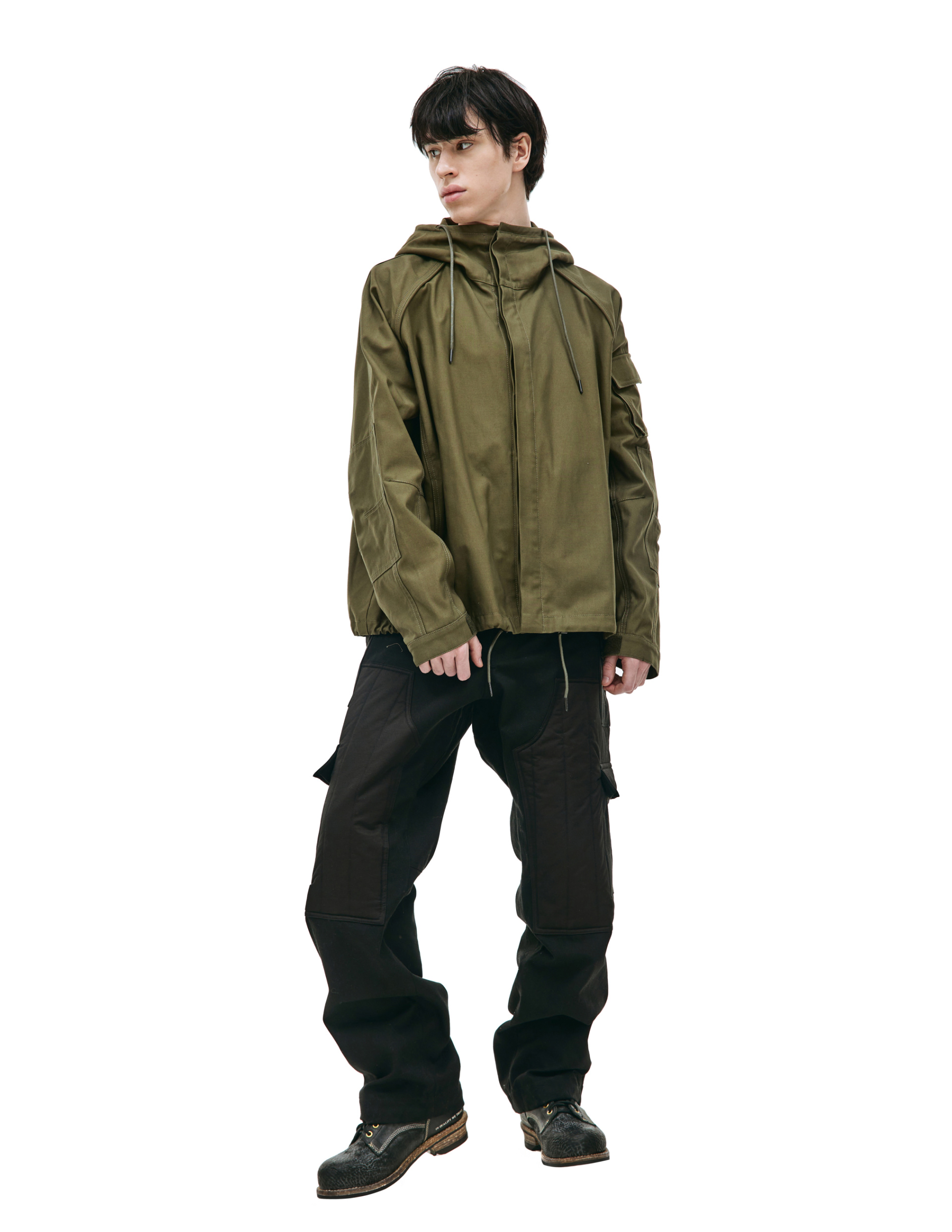 Juun.J Drawstring hooded jacket