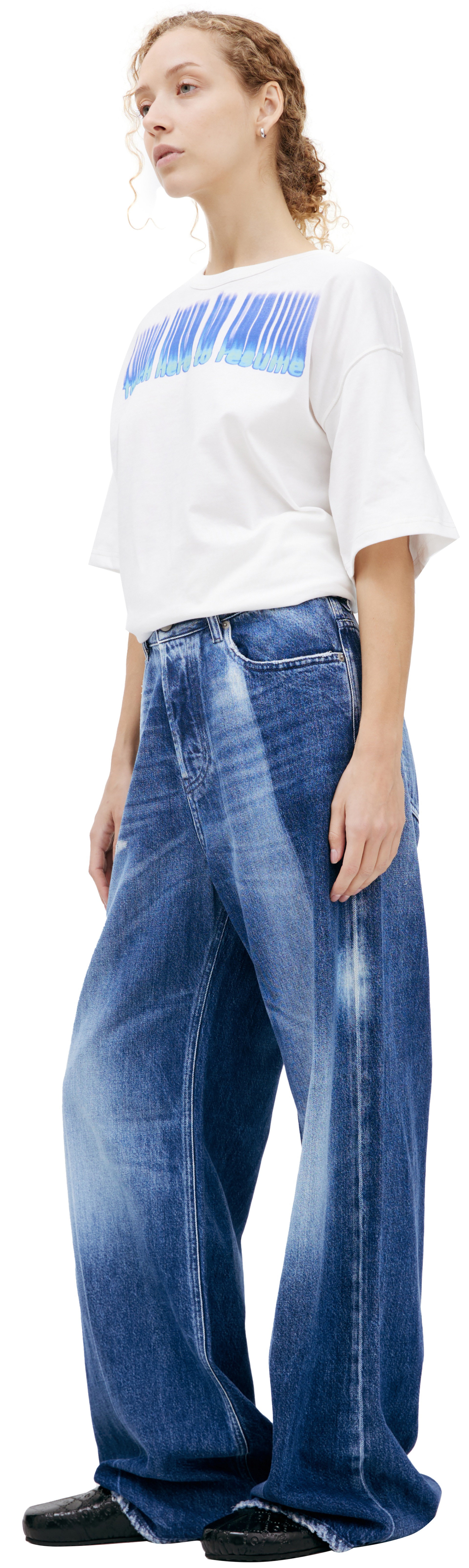 Diesel Wide leg jeans with patch