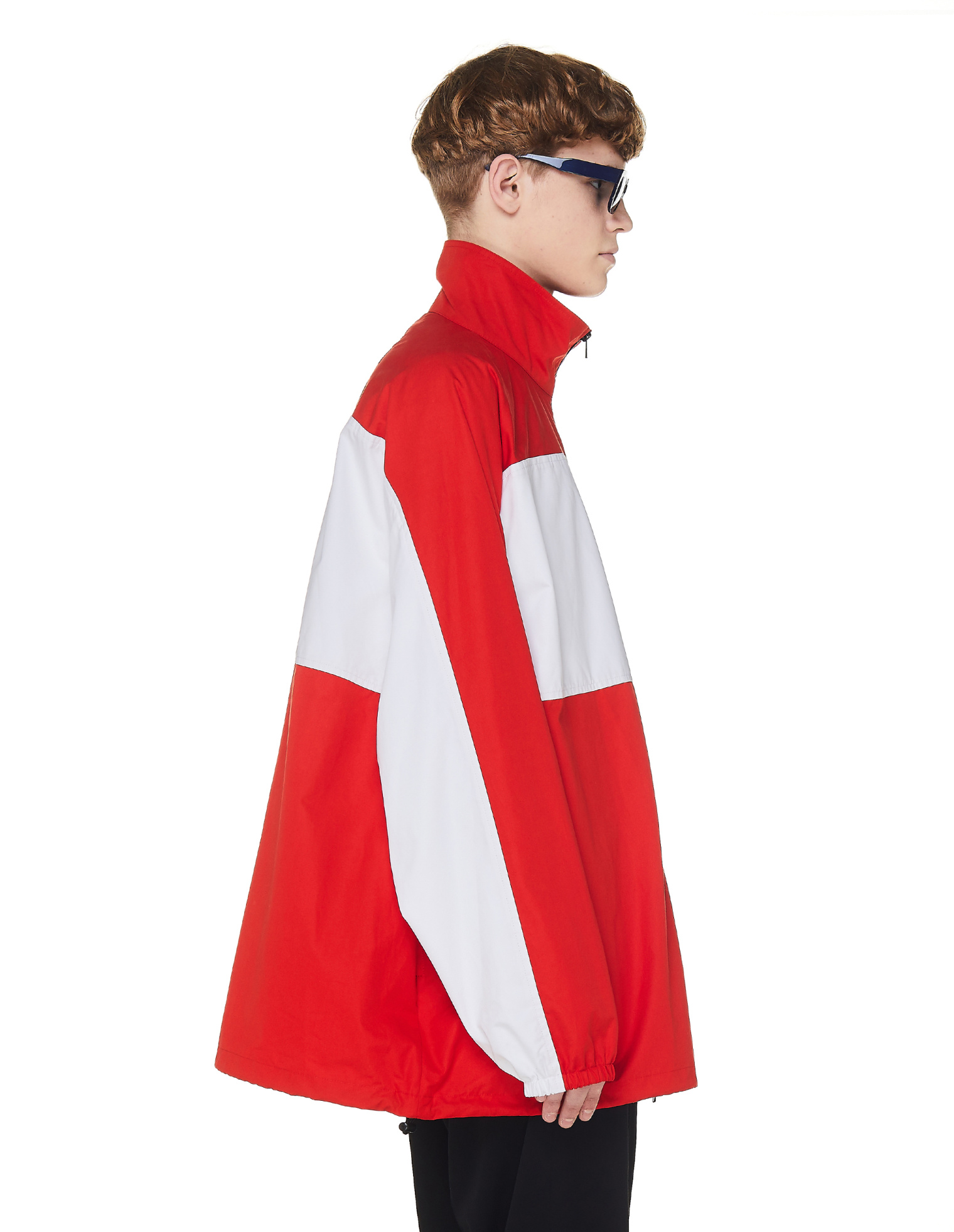 Balenciaga Red Cotton Oversized Track Jacket
