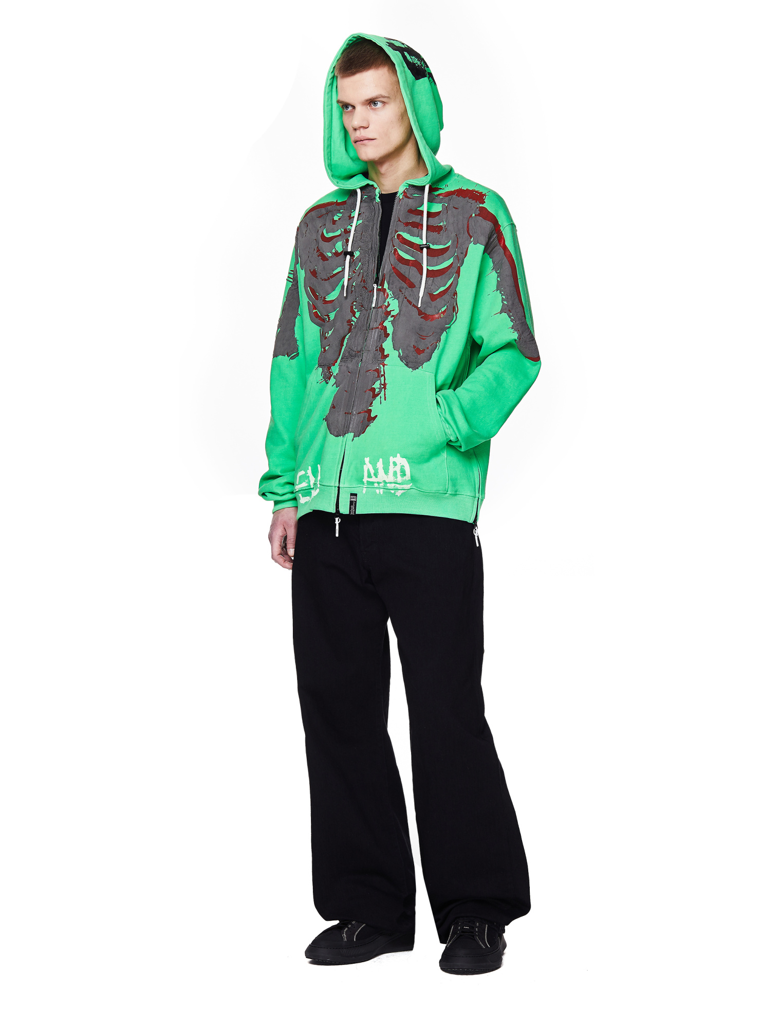 Yohji Yamamoto Black Replica Printed Jeans