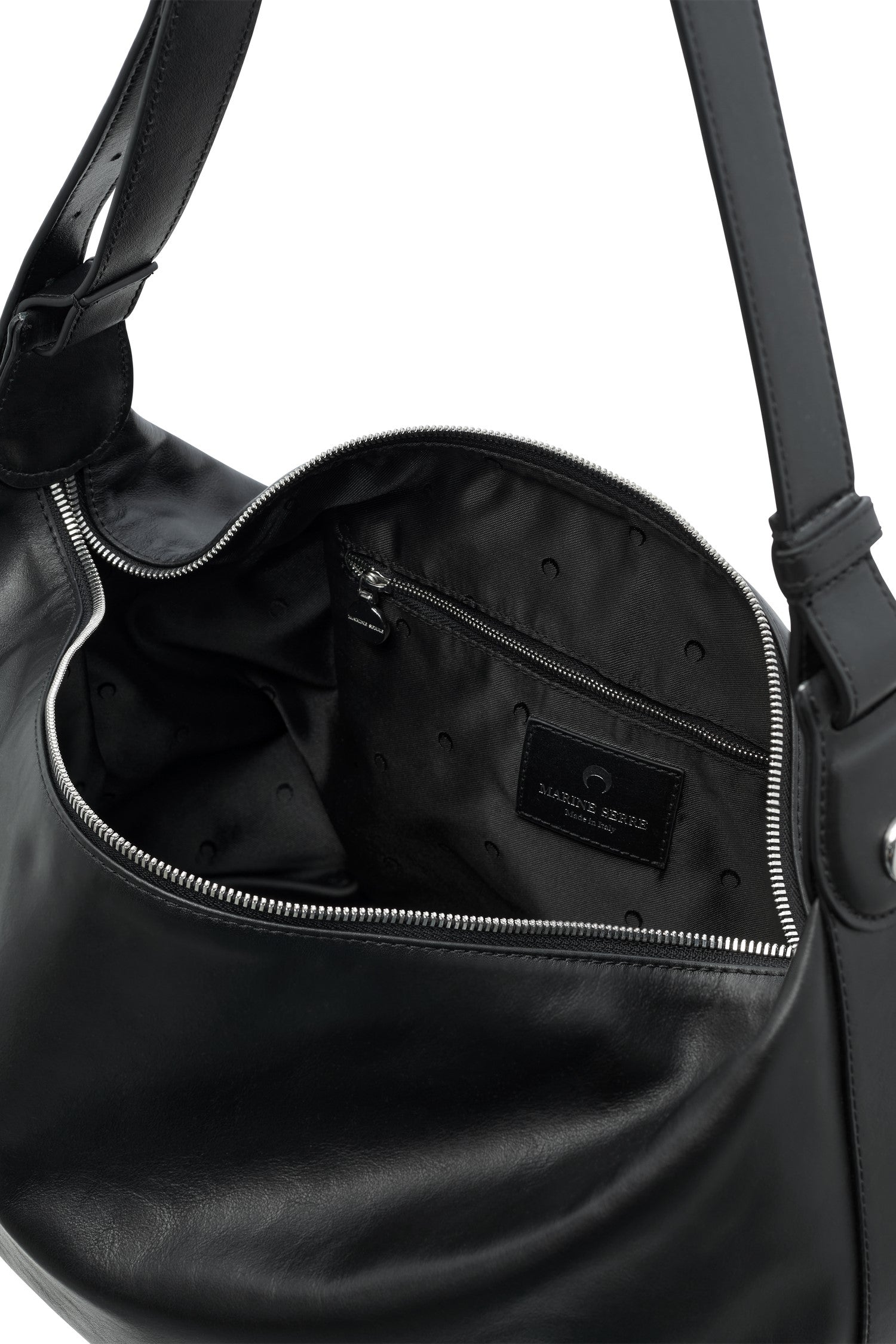 MARINE SERRE Smooth Leather Messenger Bag