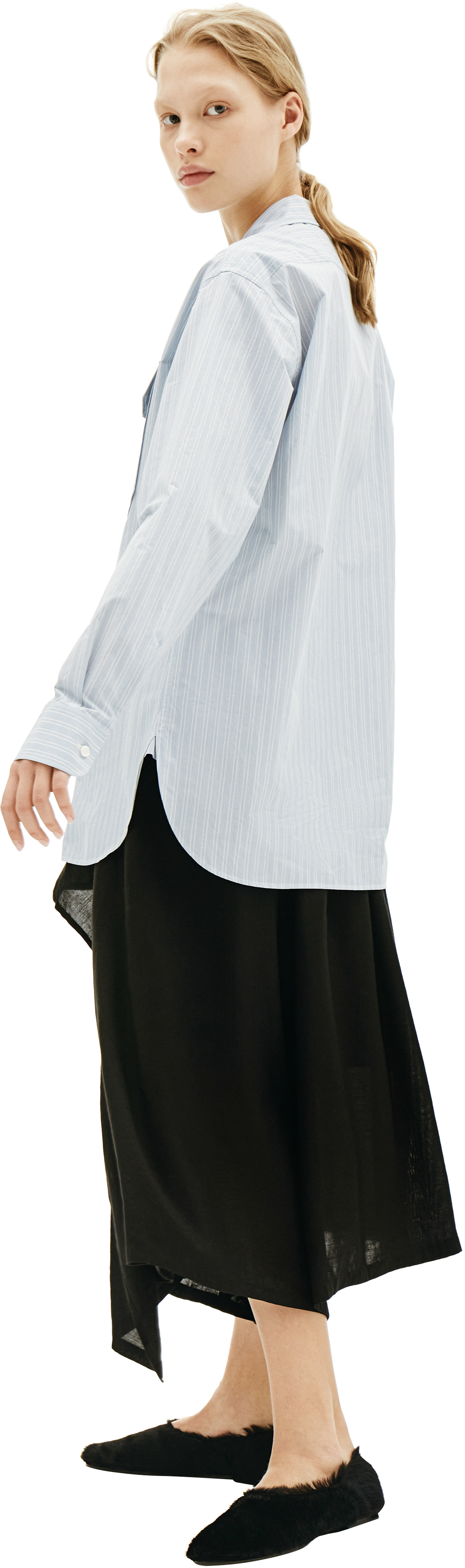 Maison Margiela Blue Stripped Shirt With Pockets