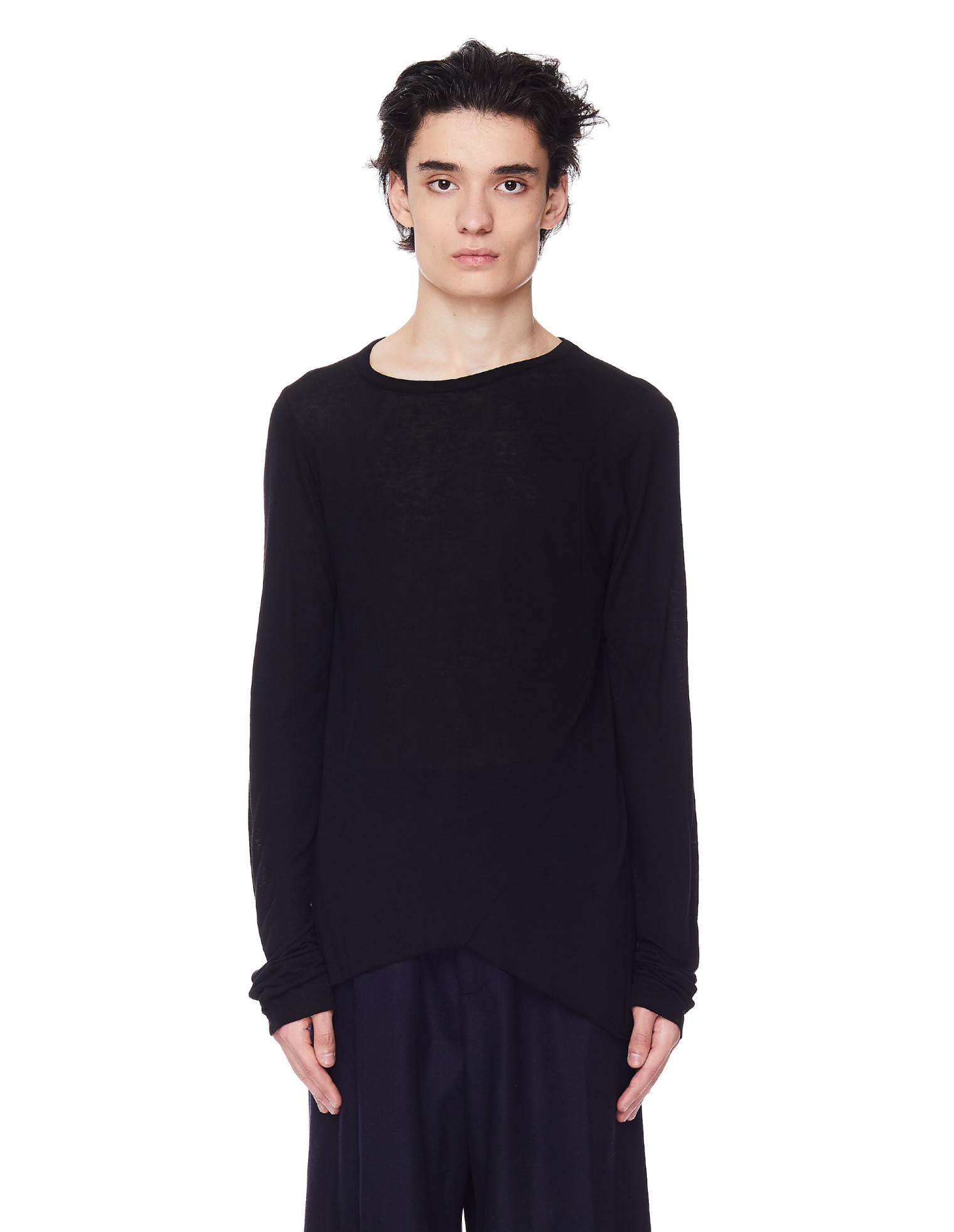 Ann Demeulemeester Yves Black Long Sleeve T-Shirt