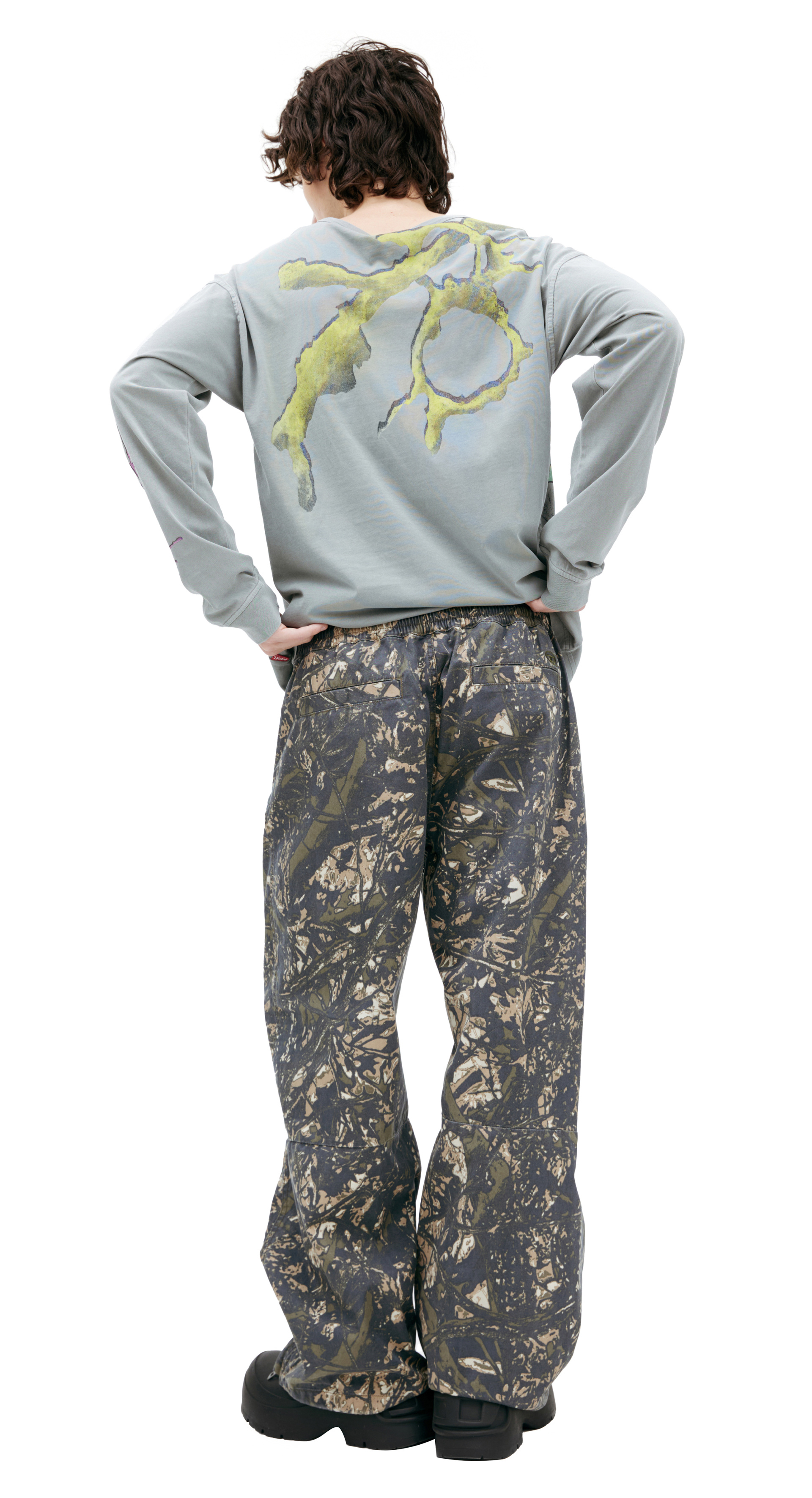 Diesel Wide leg trousers with monoprint