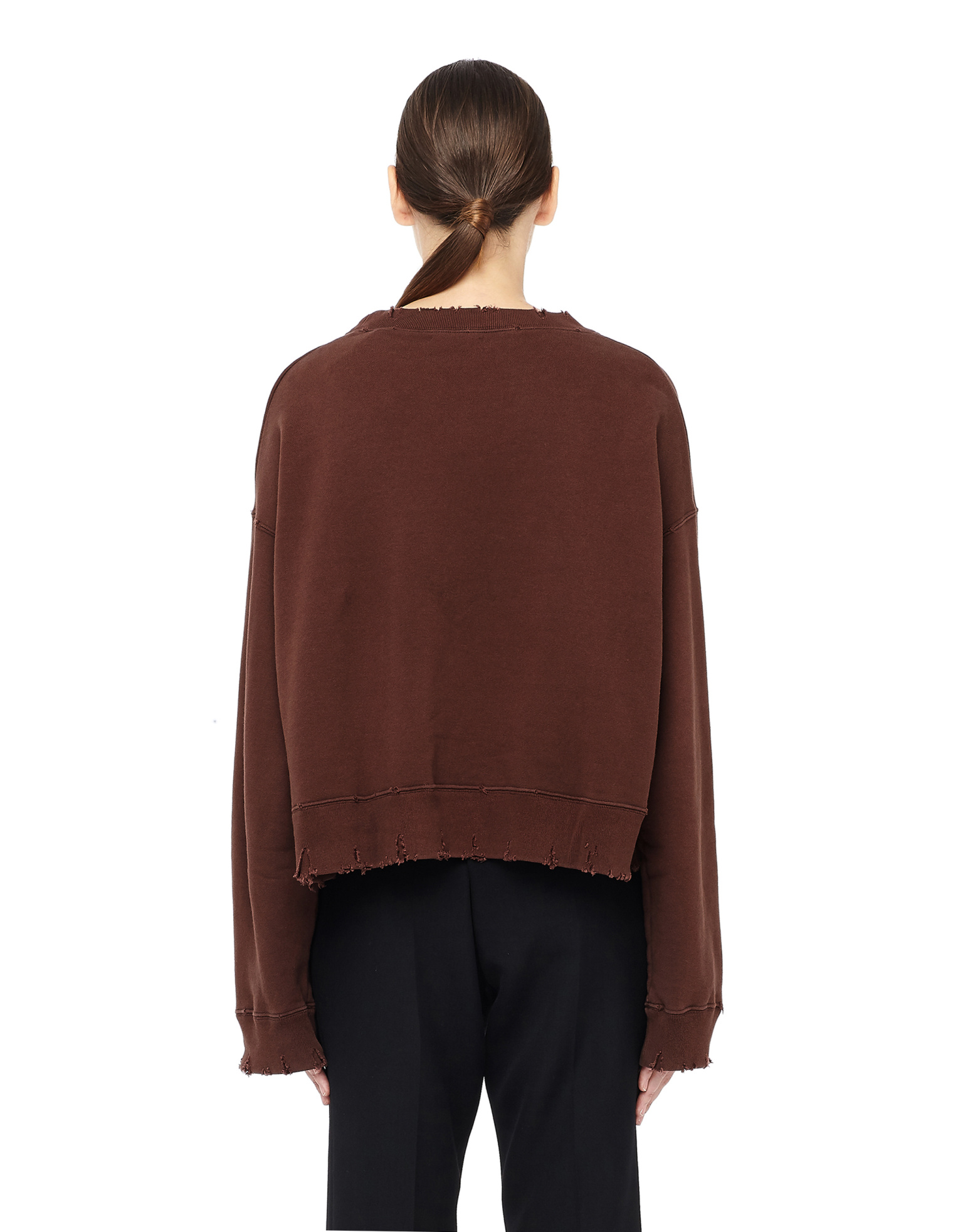 Undercover Printed Cropped Cotton Sweatshirt