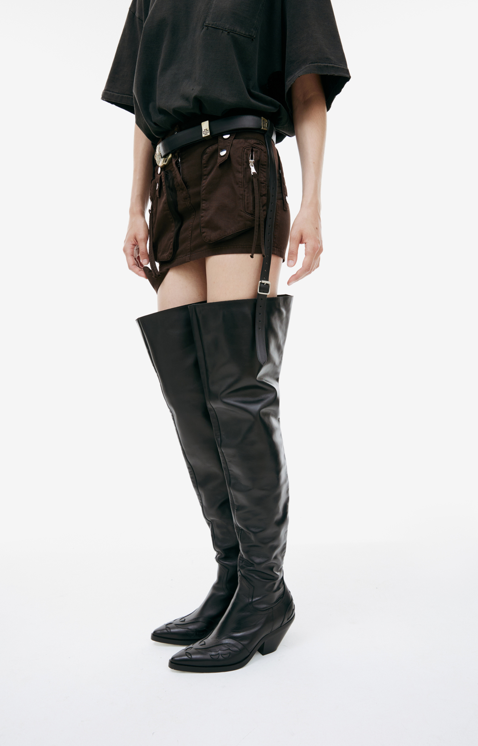 Enfants Riches Deprimes Black thigh high boots