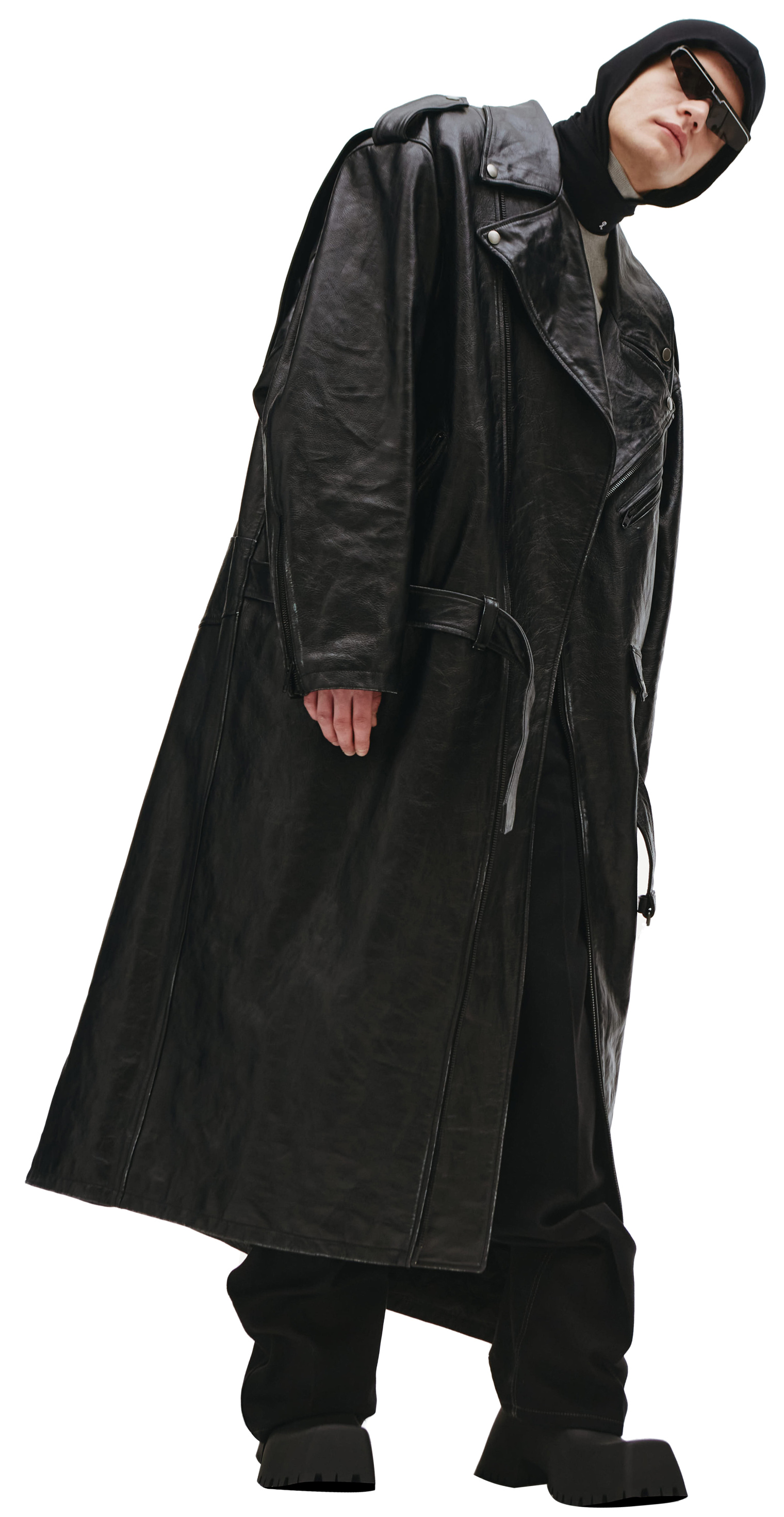 Balenciaga Black Leather coat