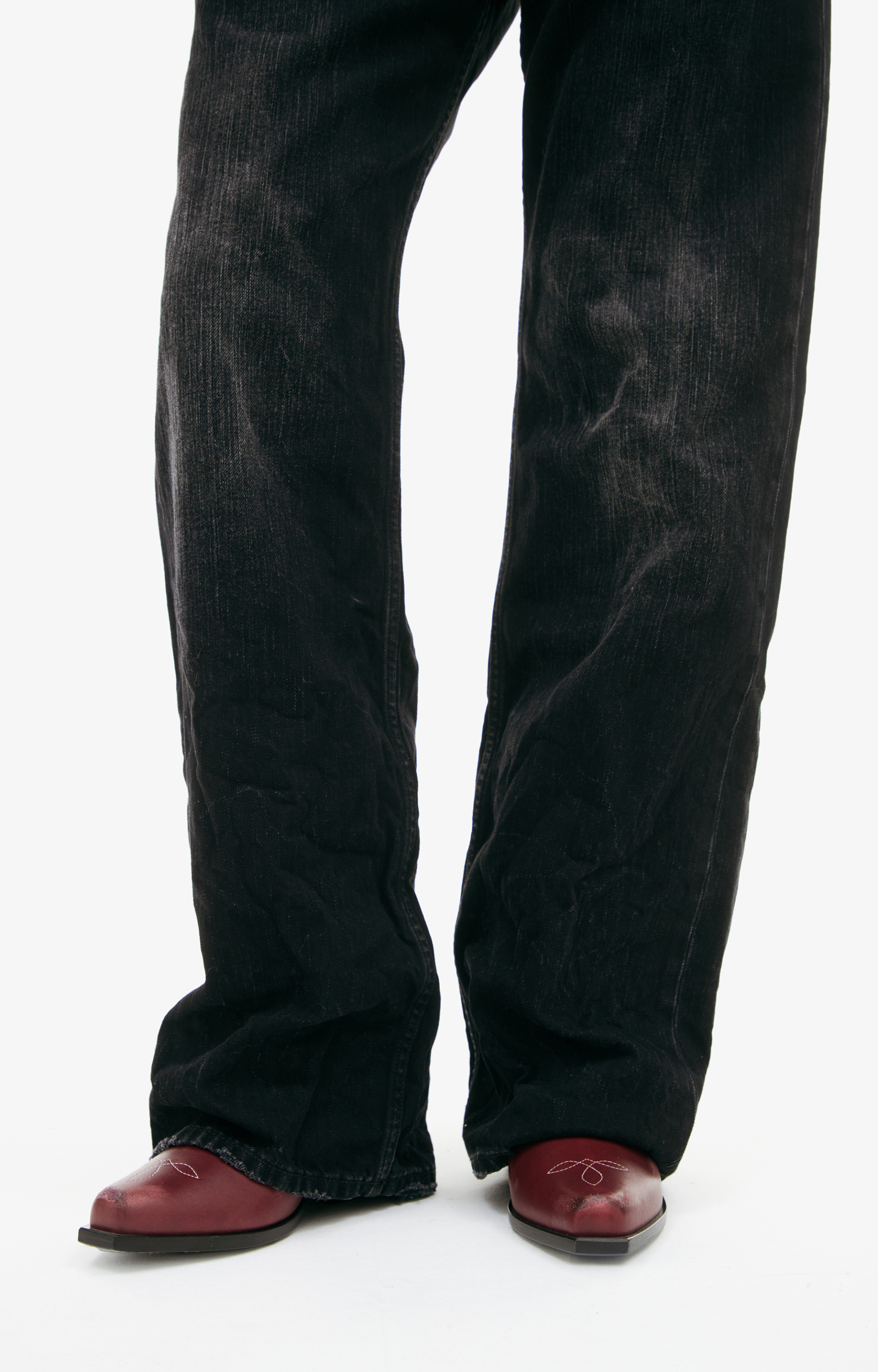 Balenciaga Wide-leg jeans with distressing