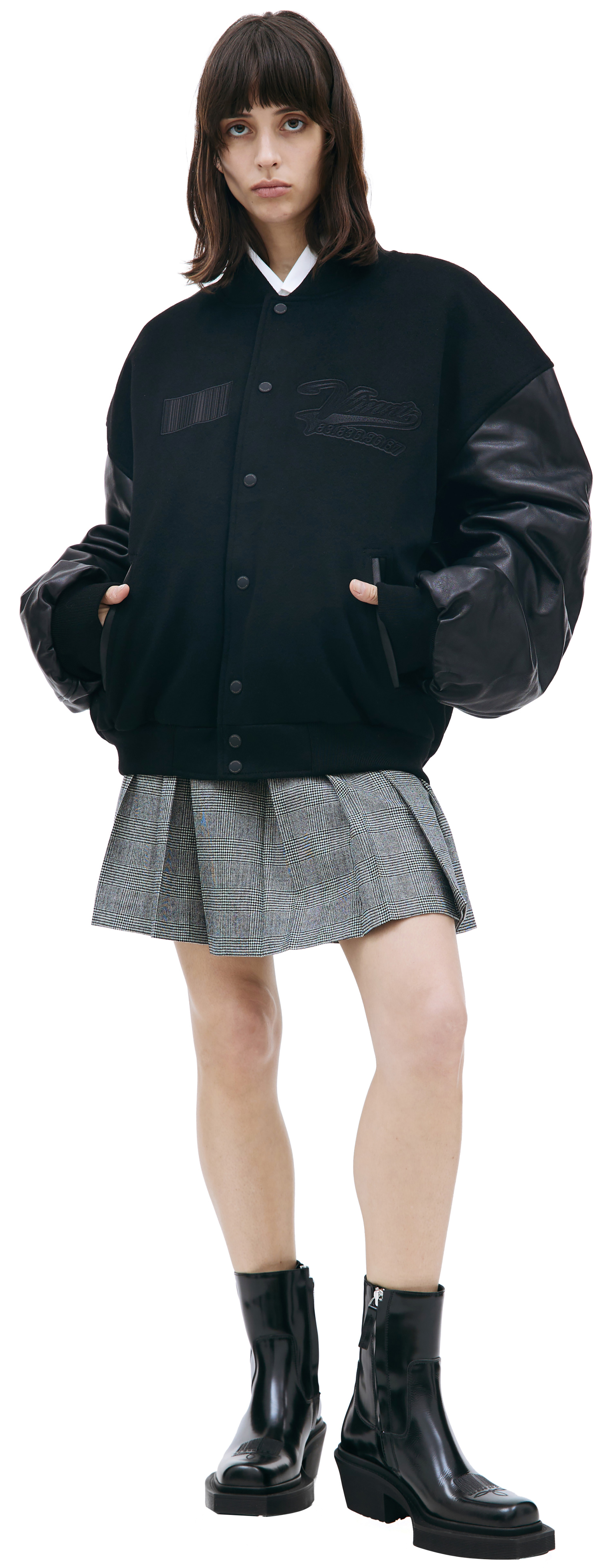 VTMNTS Black paneled bomber jacket