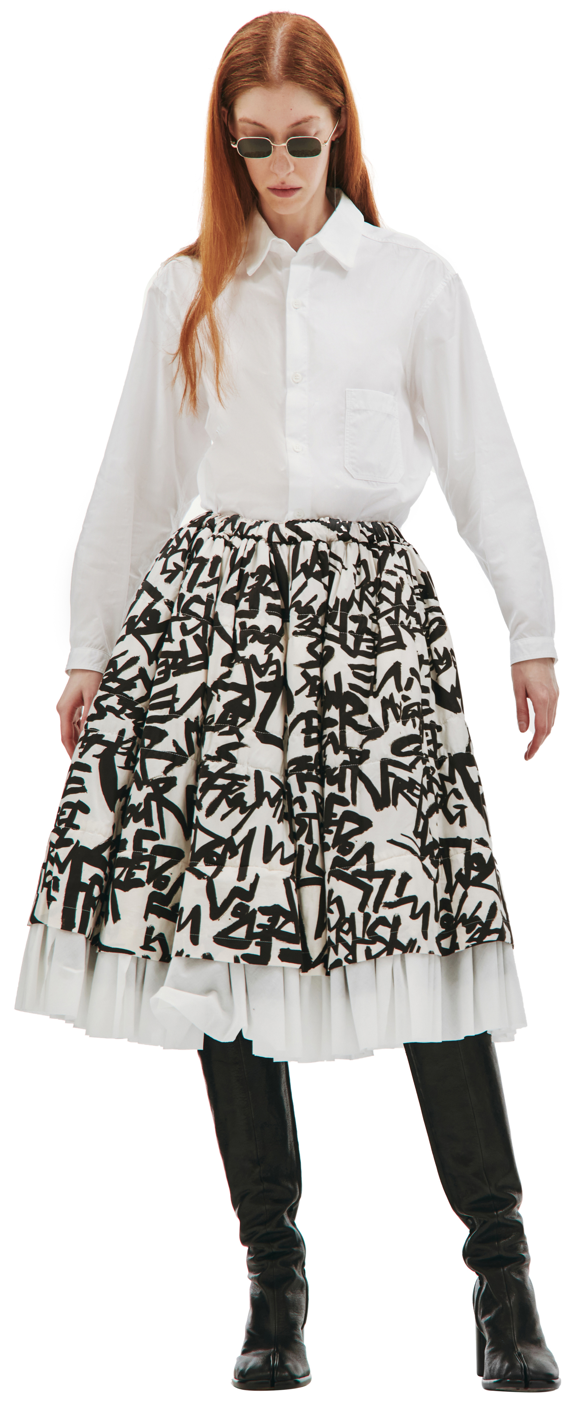 Comme des Garcons CdG Printed Skirt with ruffles