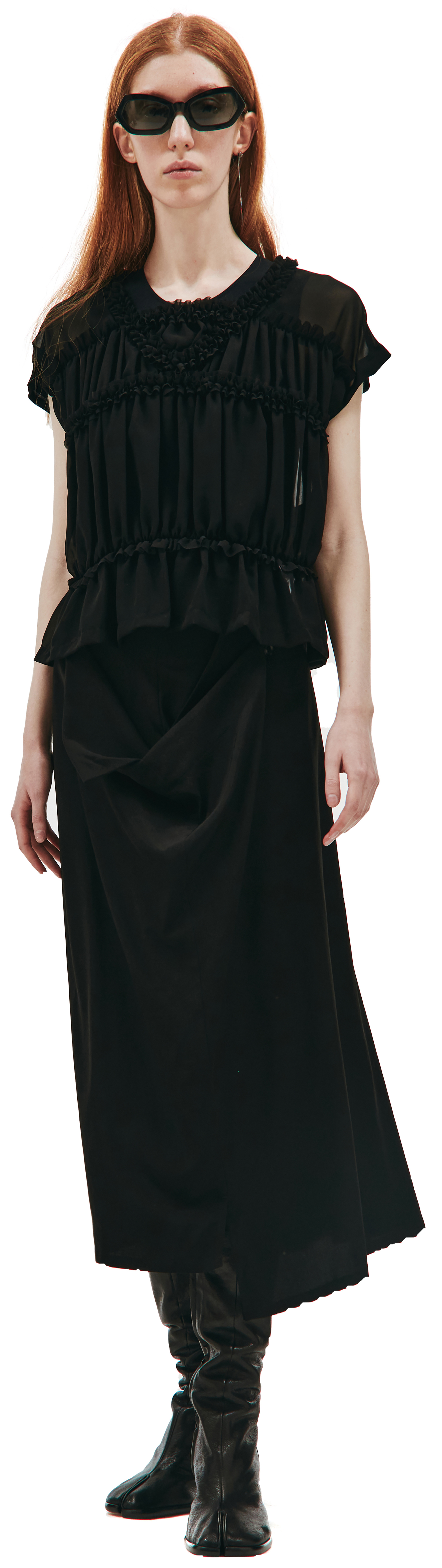 Comme des Garcons CdG Black ruffle blouse