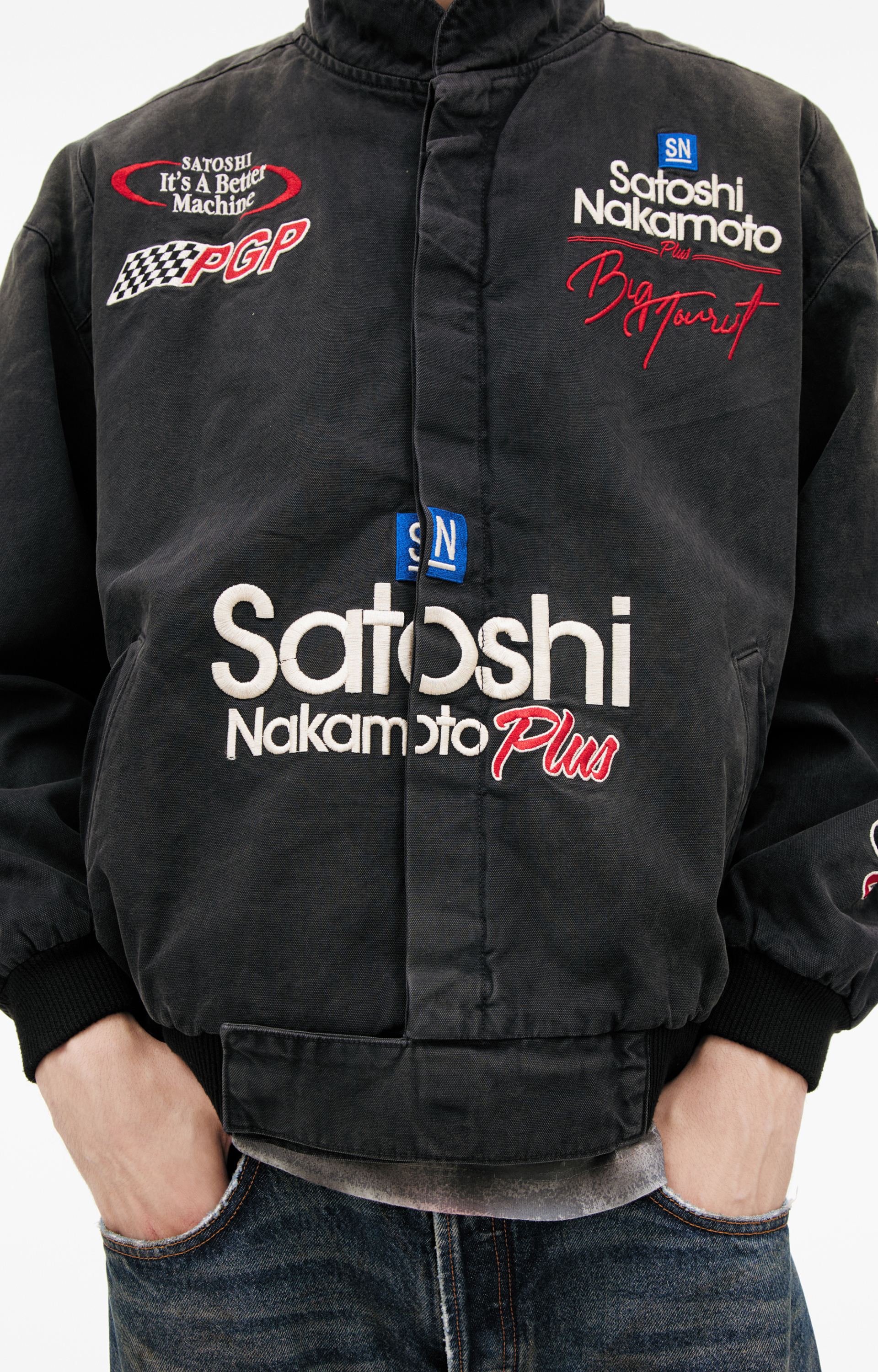 Satoshi Nakamoto Gray jacket with logo