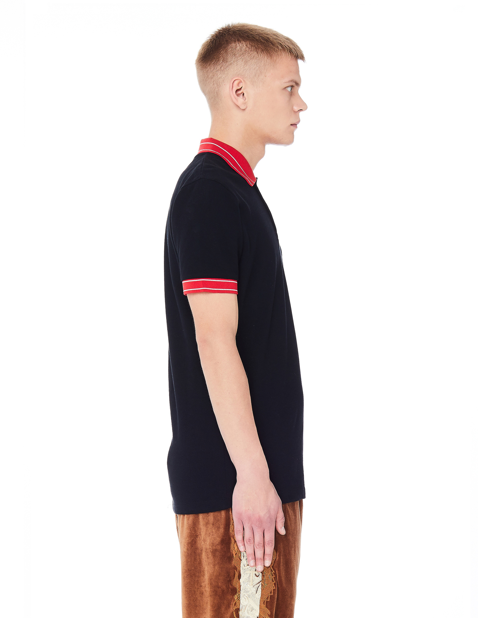 John Elliott Cotton Black & Red Nolan Polo