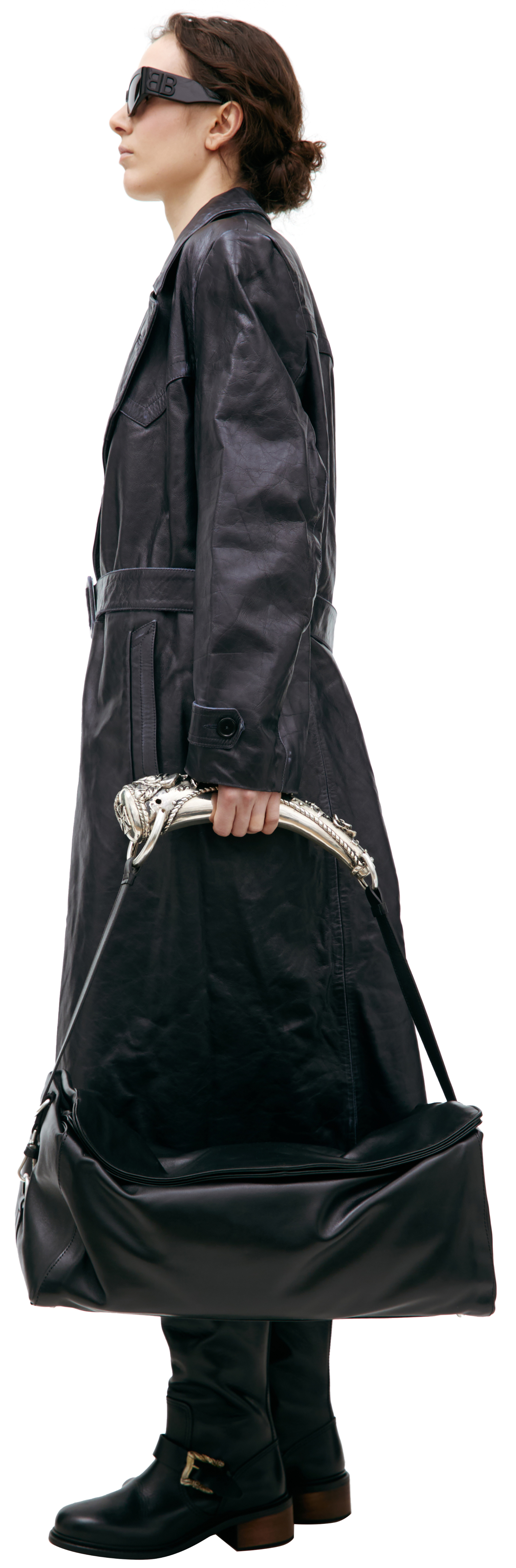 Enfants Riches Déprimés Leather trench coat with belt